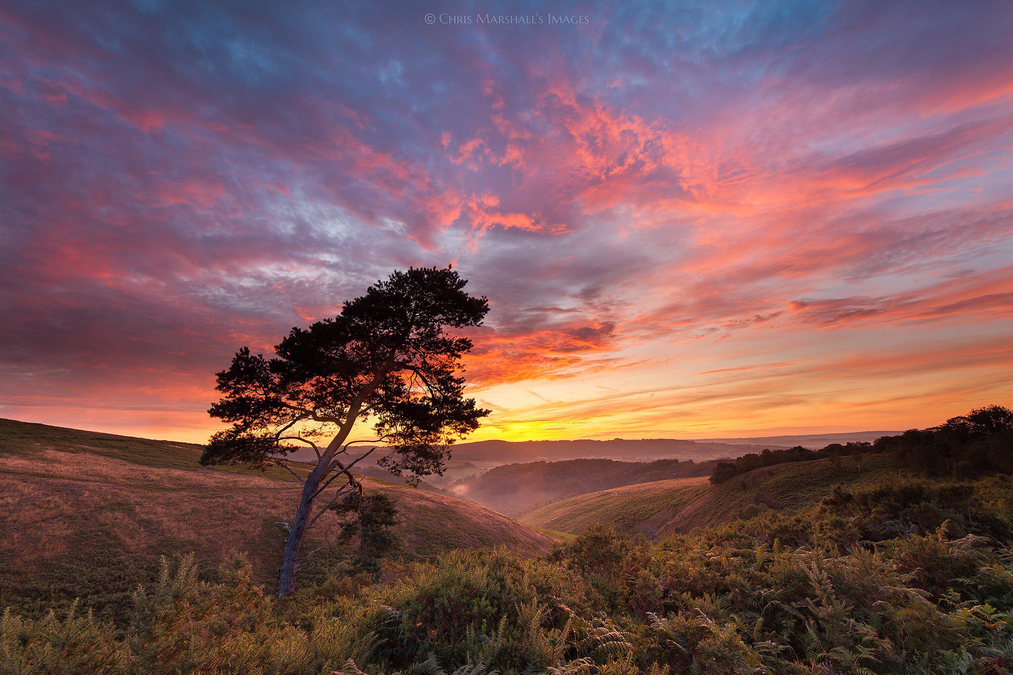 Wallpapers Dartmoor National Park sunset hills on the desktop