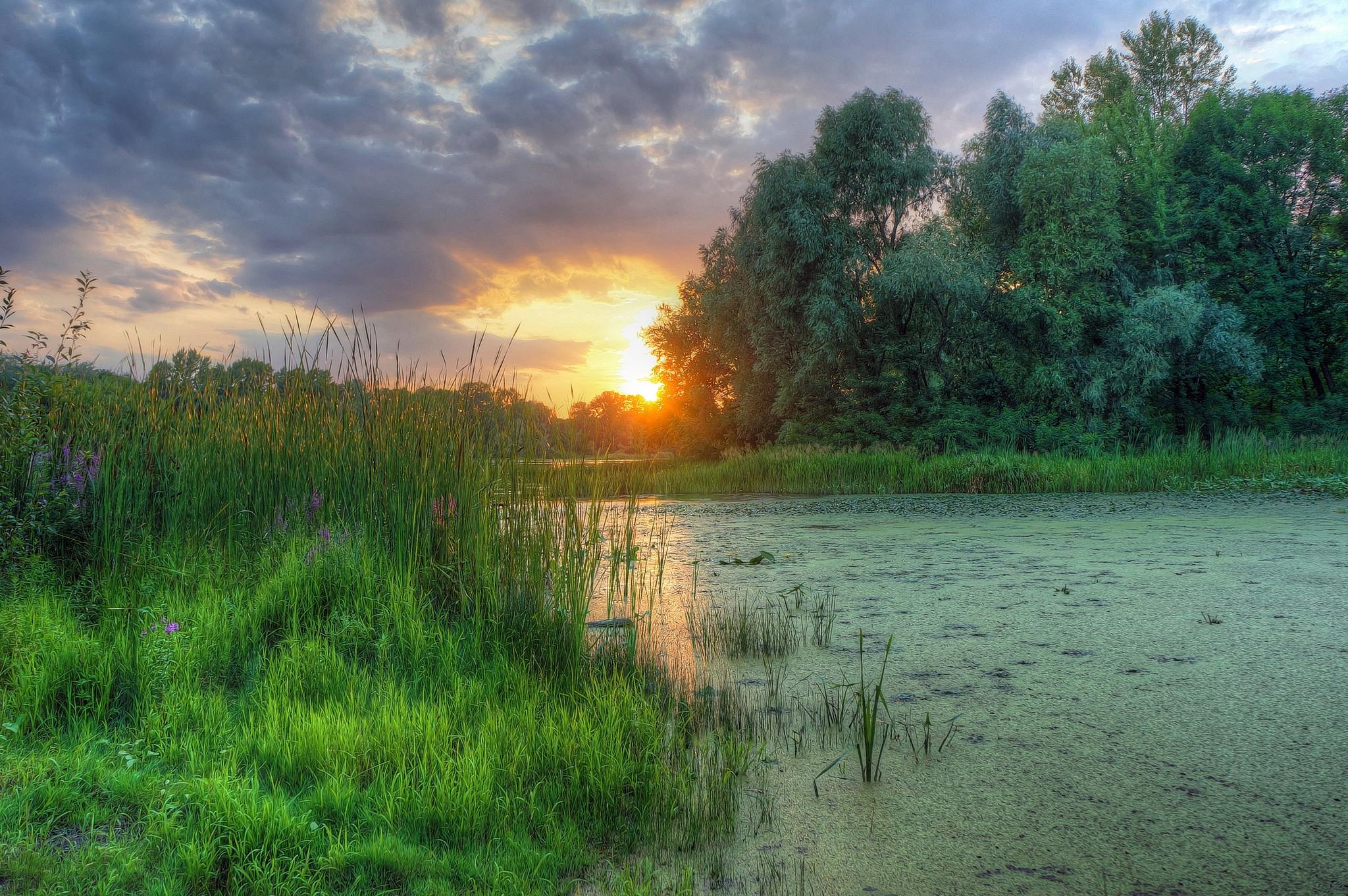 Wallpapers Kiev sunset Dnieper on the desktop