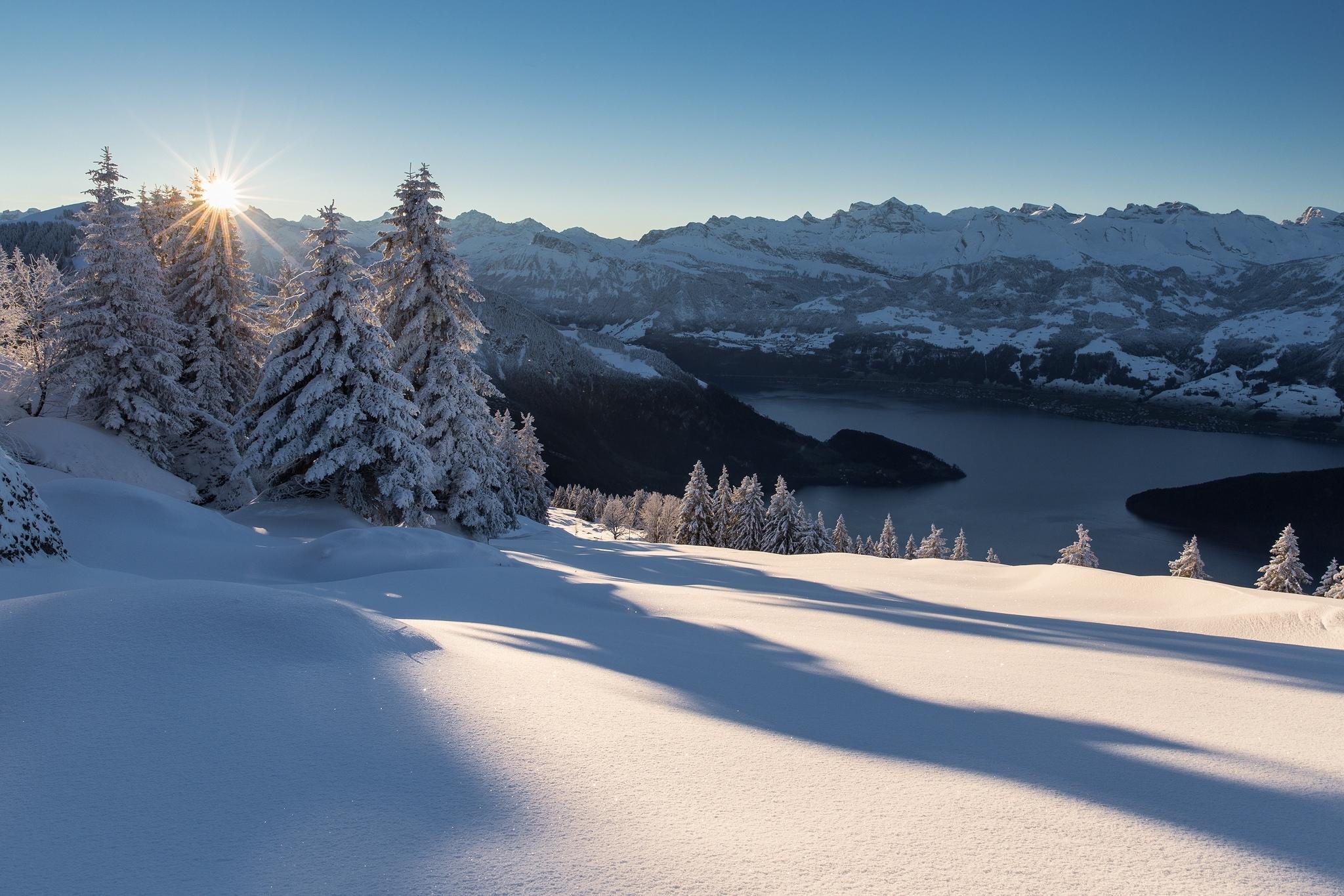 Wallpapers mountains Switzerland snowdrifts on the desktop