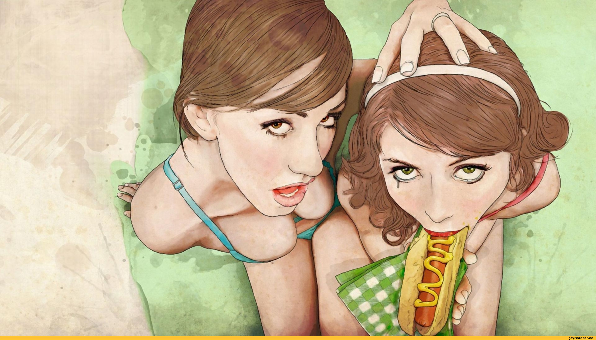Wallpapers food hot dog girls on the desktop