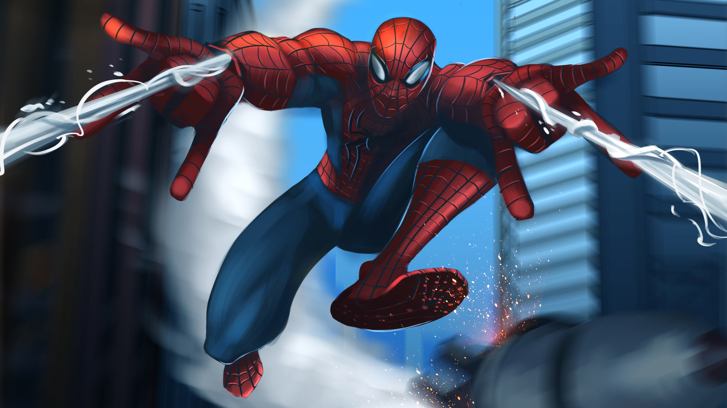 Wallpapers spider man artwork spider web on the desktop