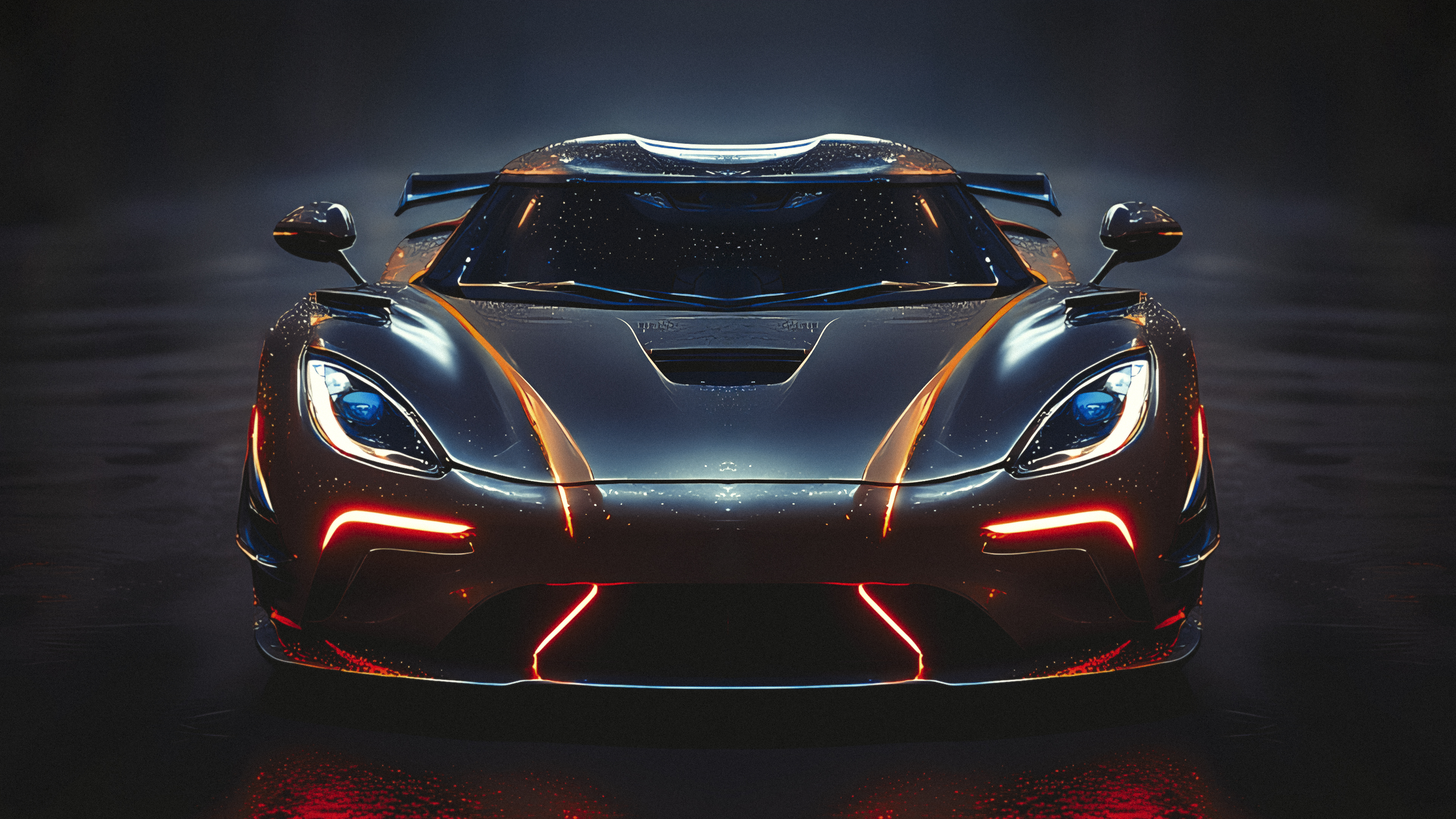 免费照片未来派概念车采用流线型设计，LED大灯。