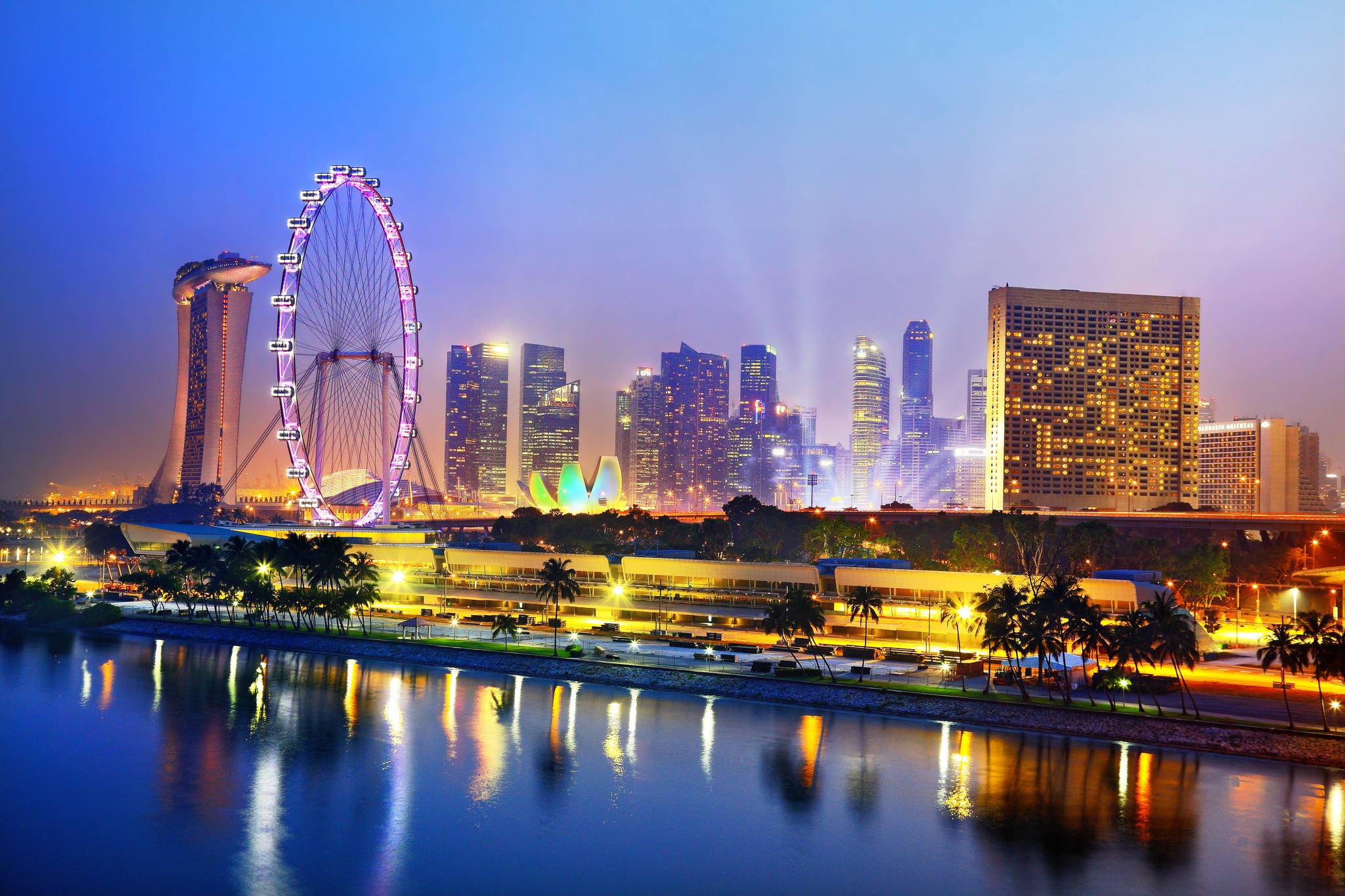 Wallpapers Singapore evening city city on the desktop