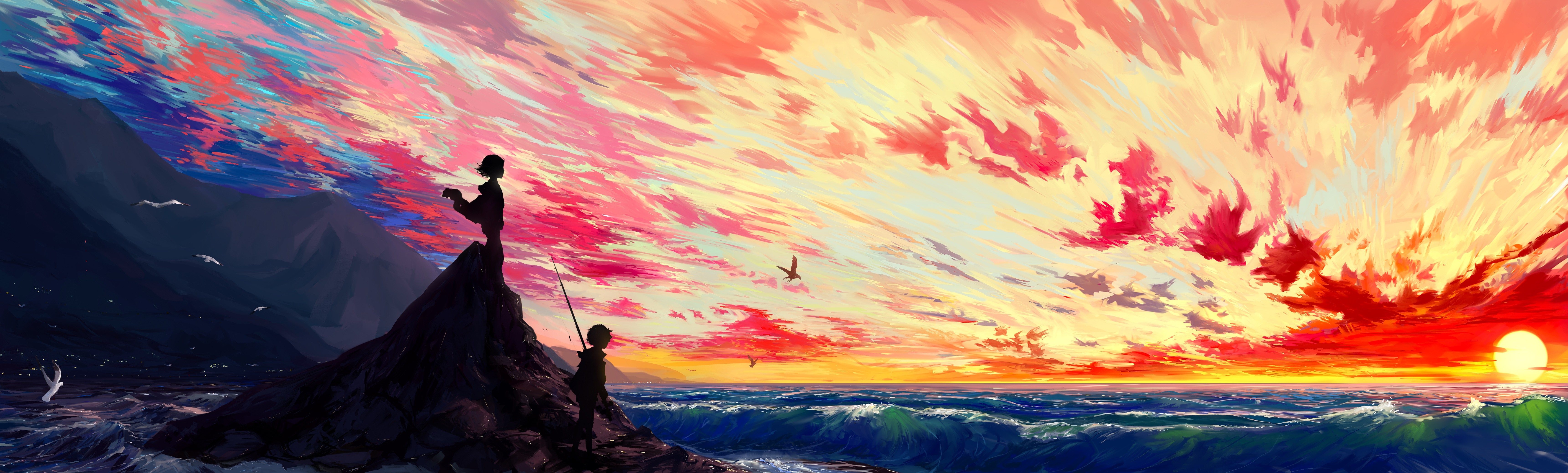 Wallpapers scenic illustration anime landscape on the desktop