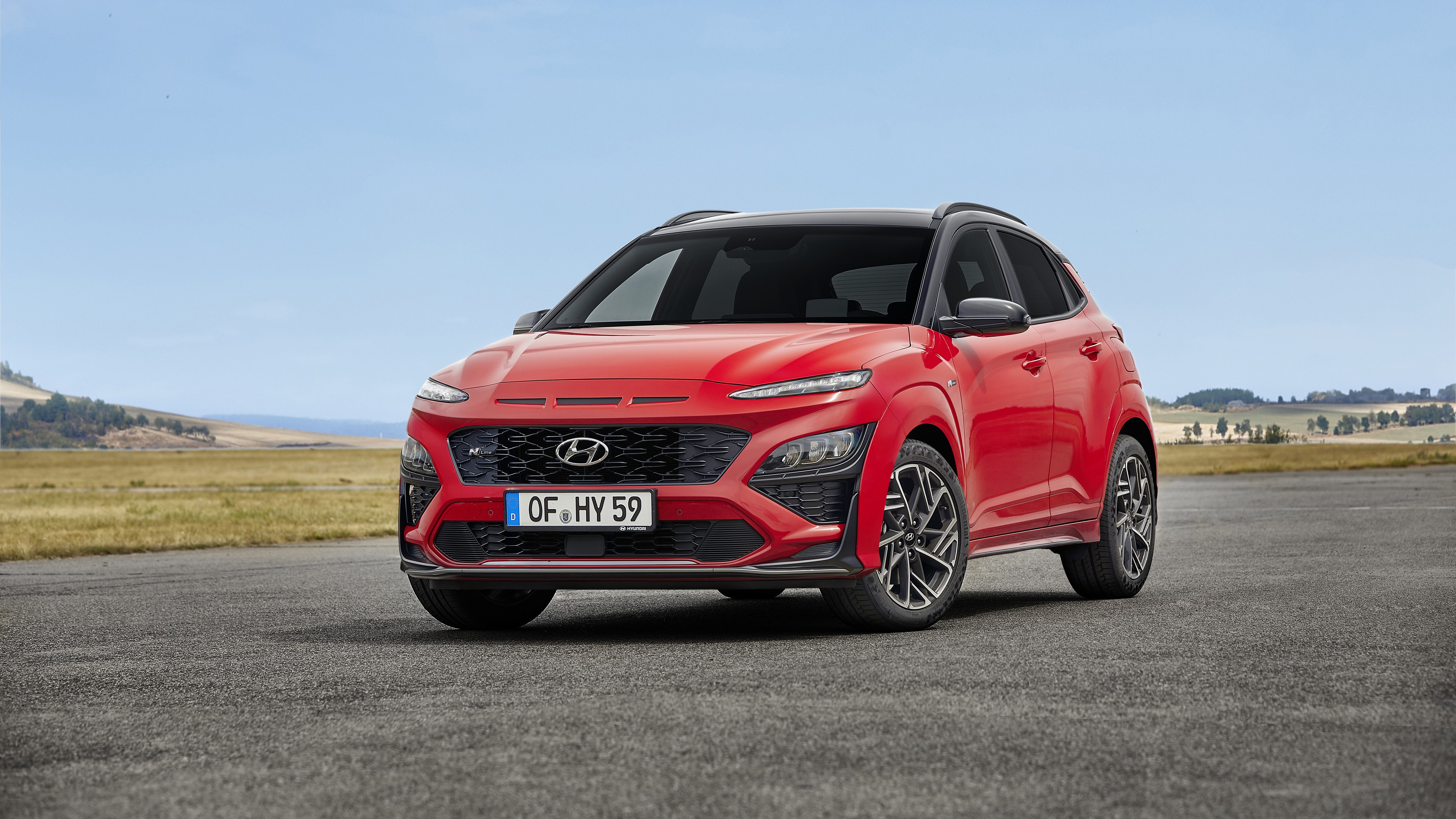 Free photo Red Hyundai kona n line