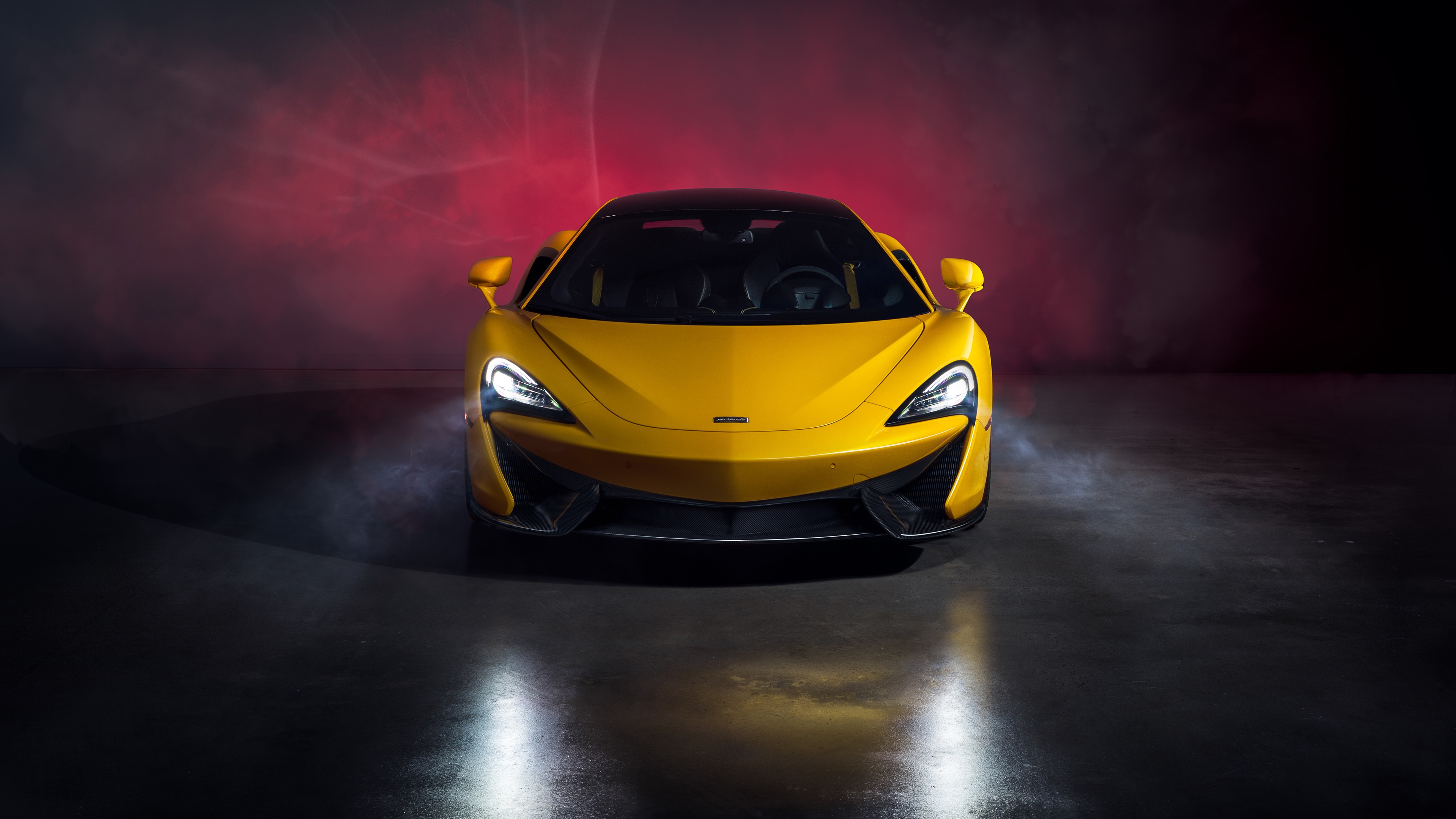 Wallpapers Mclaren 570s yellow headlights on the desktop