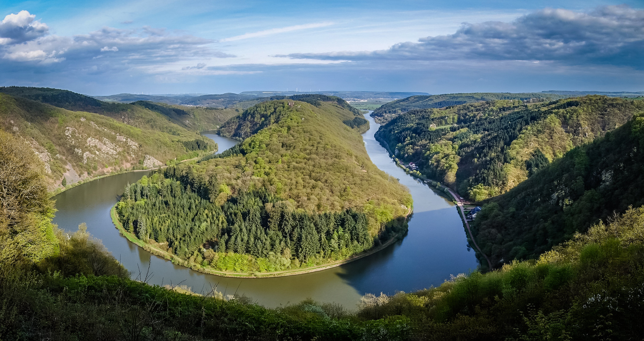 Бесплатное фото Излучина реки Саар - река Саар