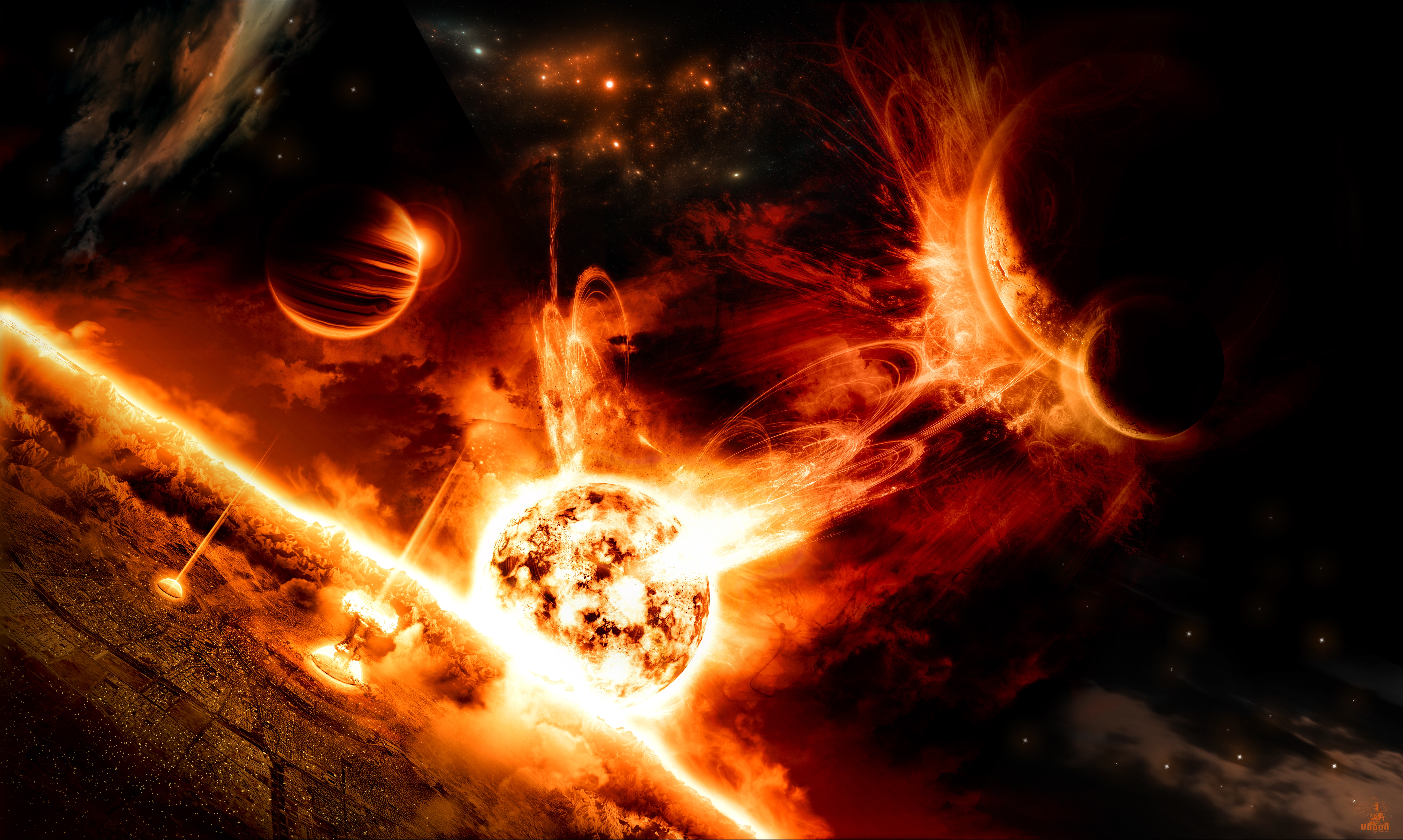 Wallpapers cosmos planety Armageddon on the desktop