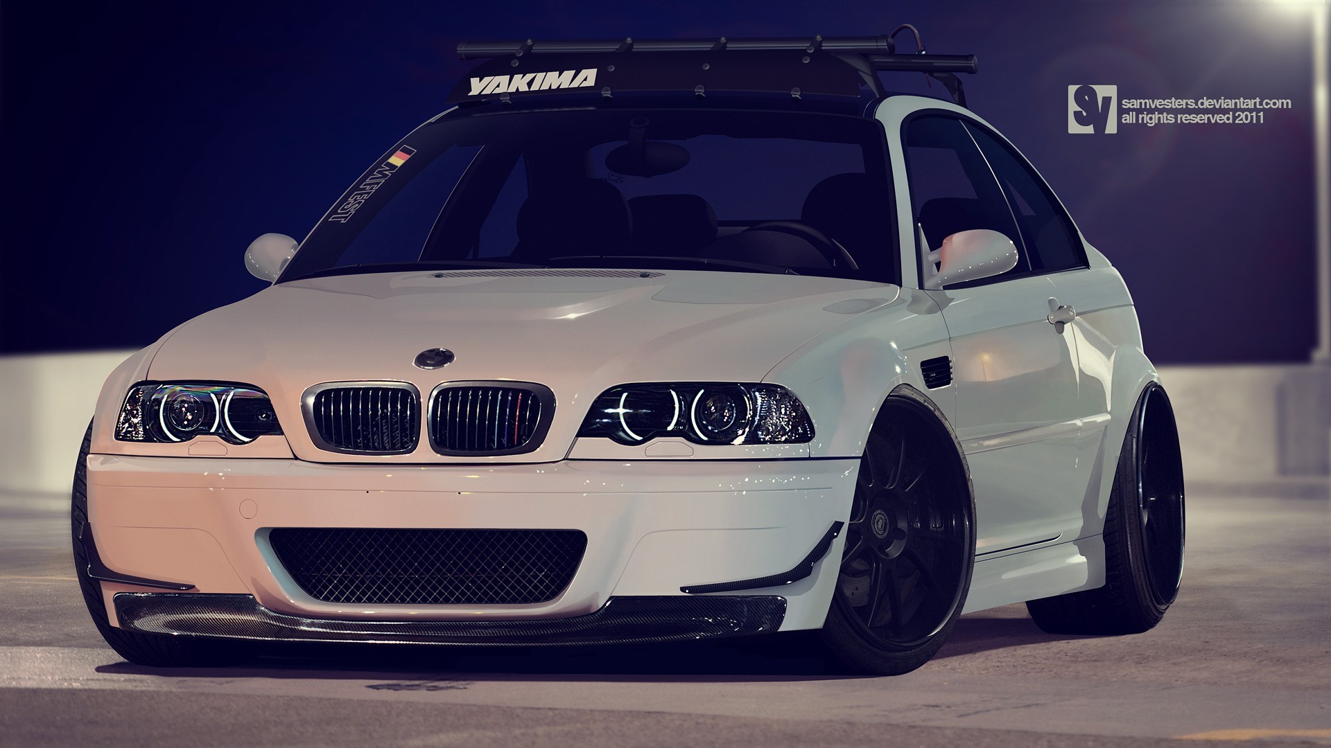 Free photo White bmw e46 coupe.