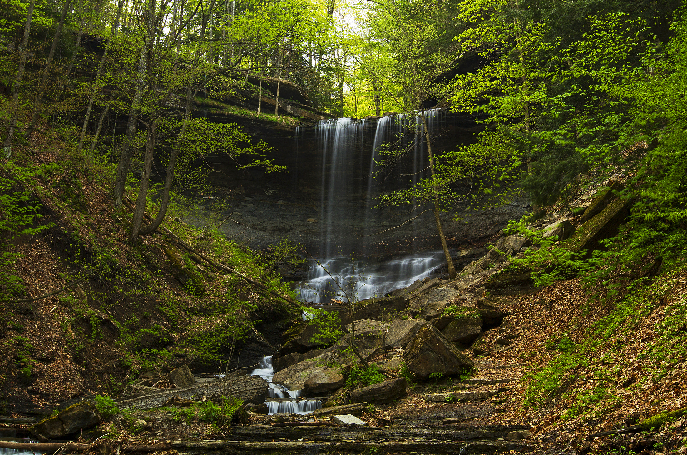 Free photo Autumn waterfall