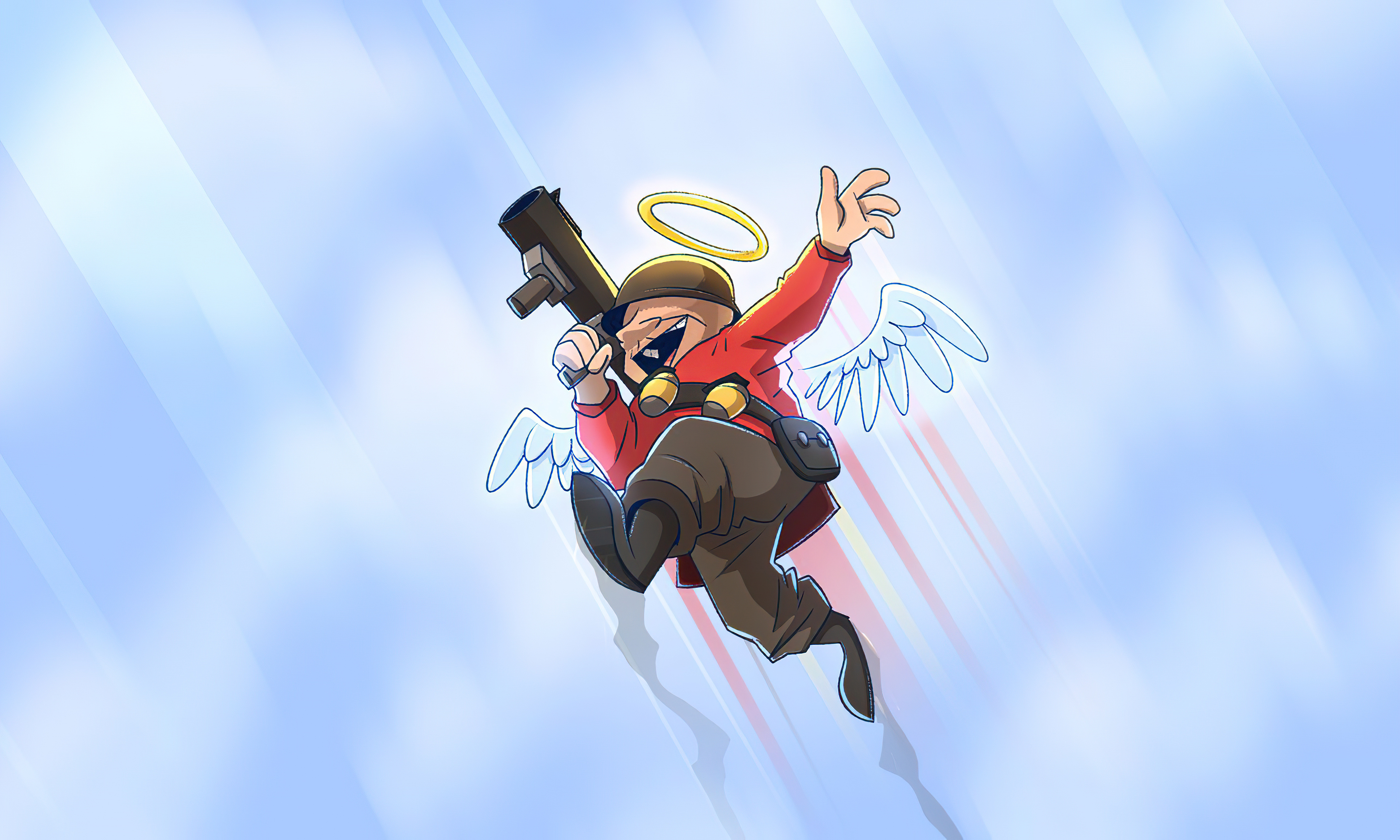 Нарисованный военный с пушкой