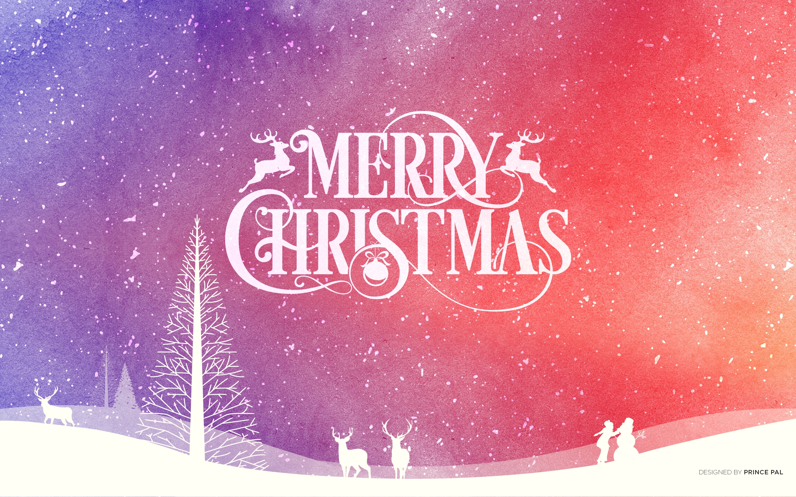 Wallpapers merry Christmas deer graphic design on the desktop