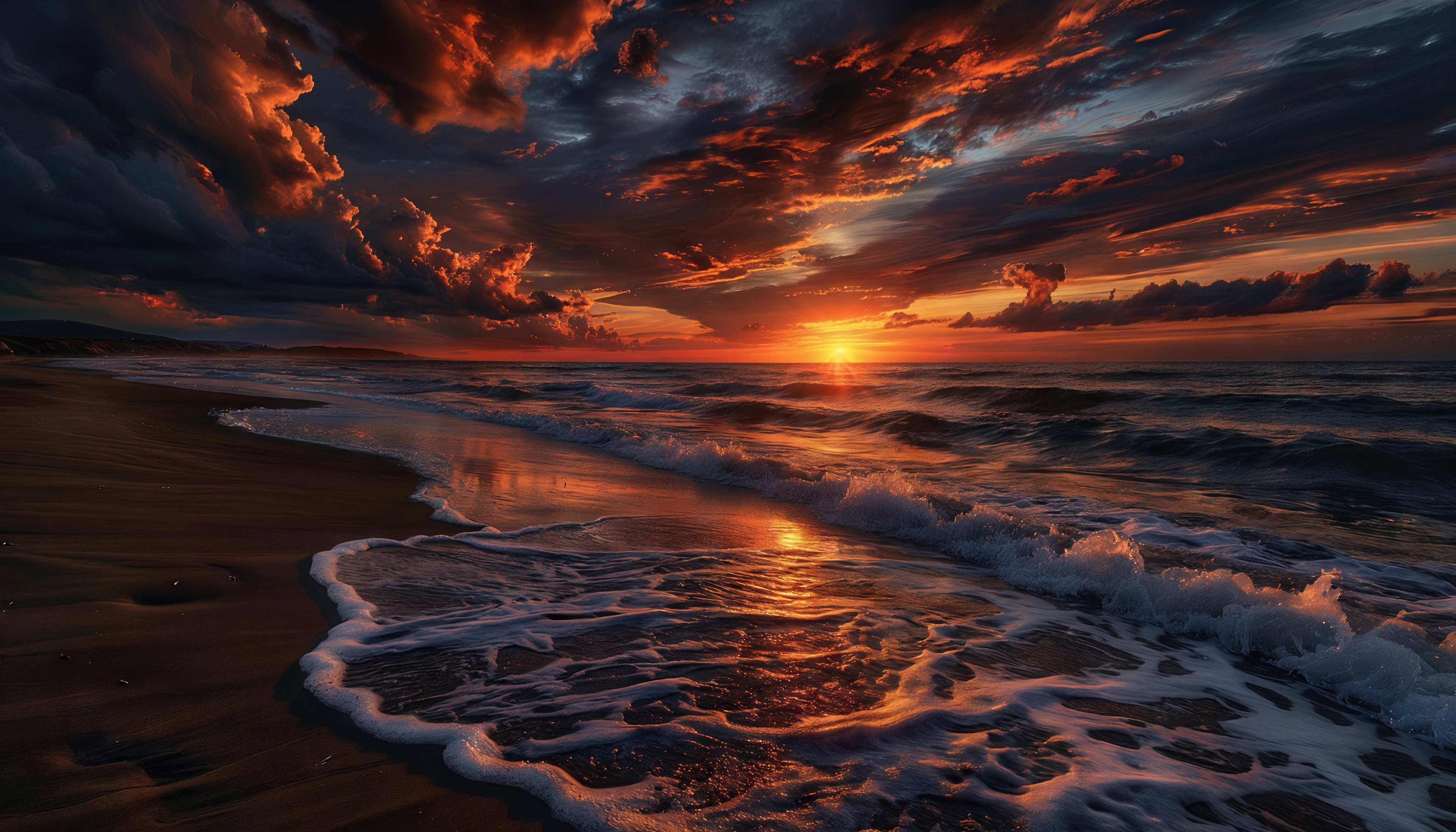 Wallpapers sunset sea ocean on the desktop