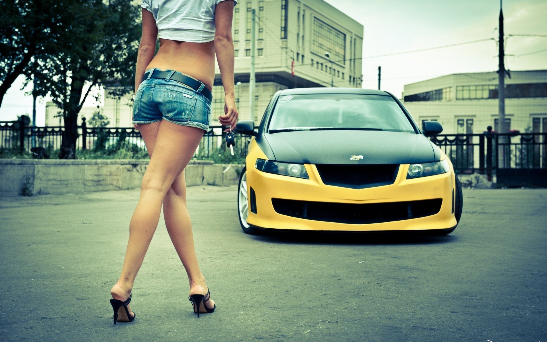Wallpapers car vehicle women with cars on the desktop