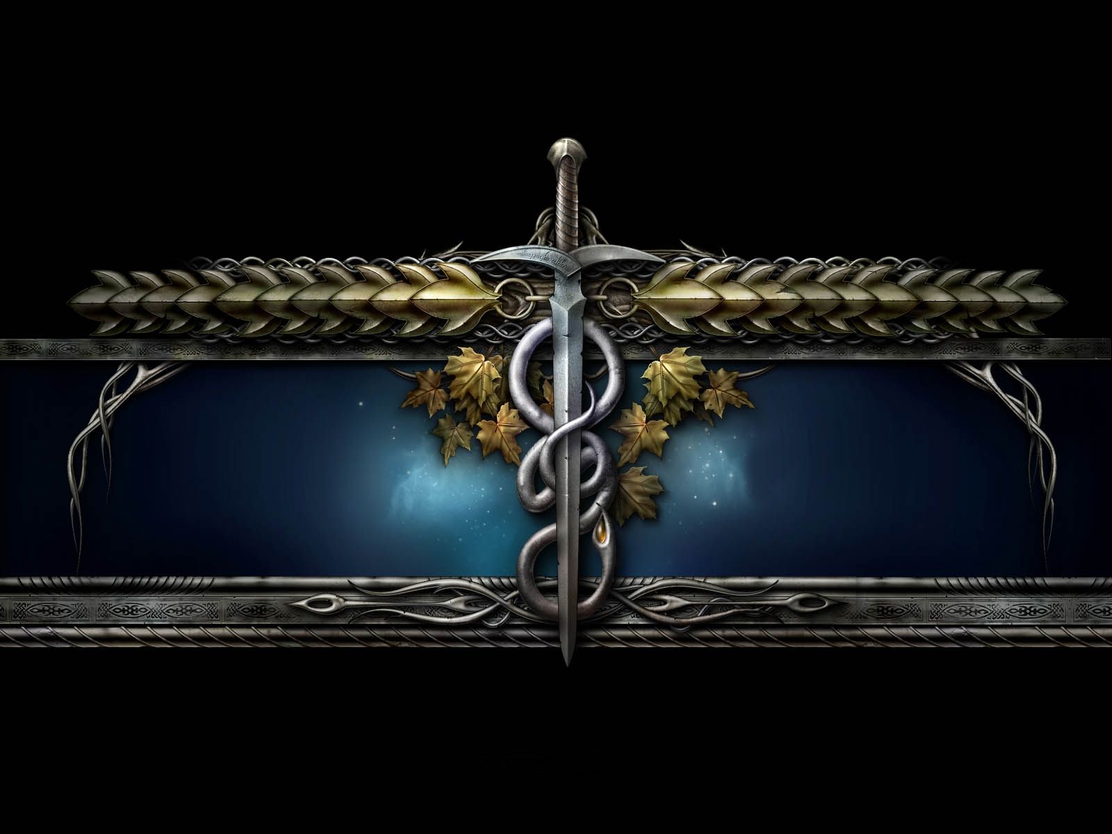 桌面上的壁纸背景 裱糊 刀剑