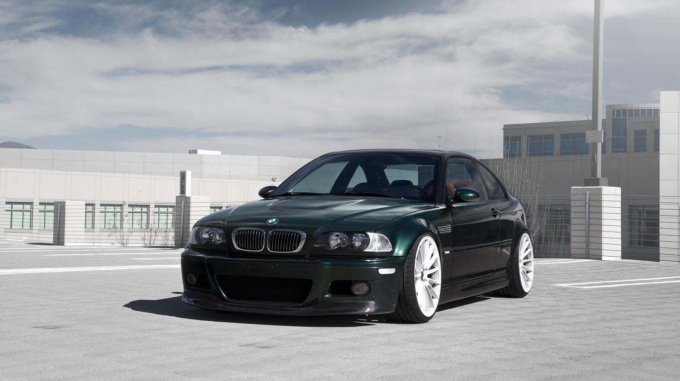 Bmw m3 e46 on big white rims · 1366x768 free photo from chappie ...