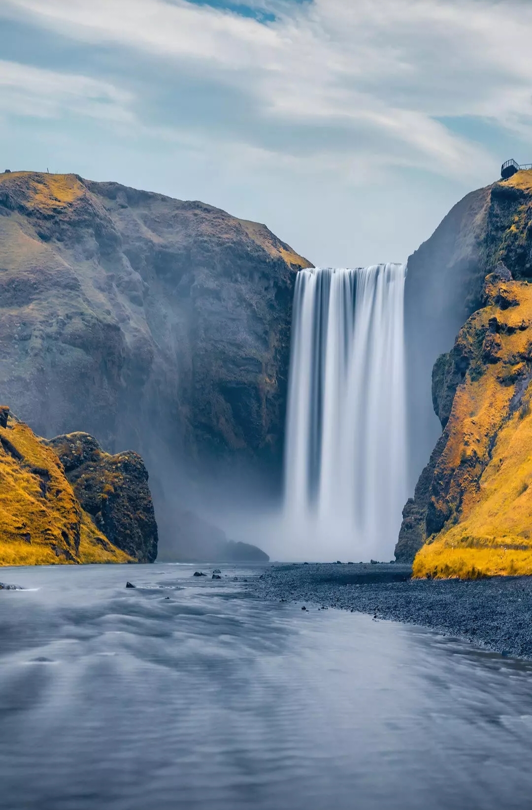 Free photo Famous Skogafoss Waterfall, Iceland