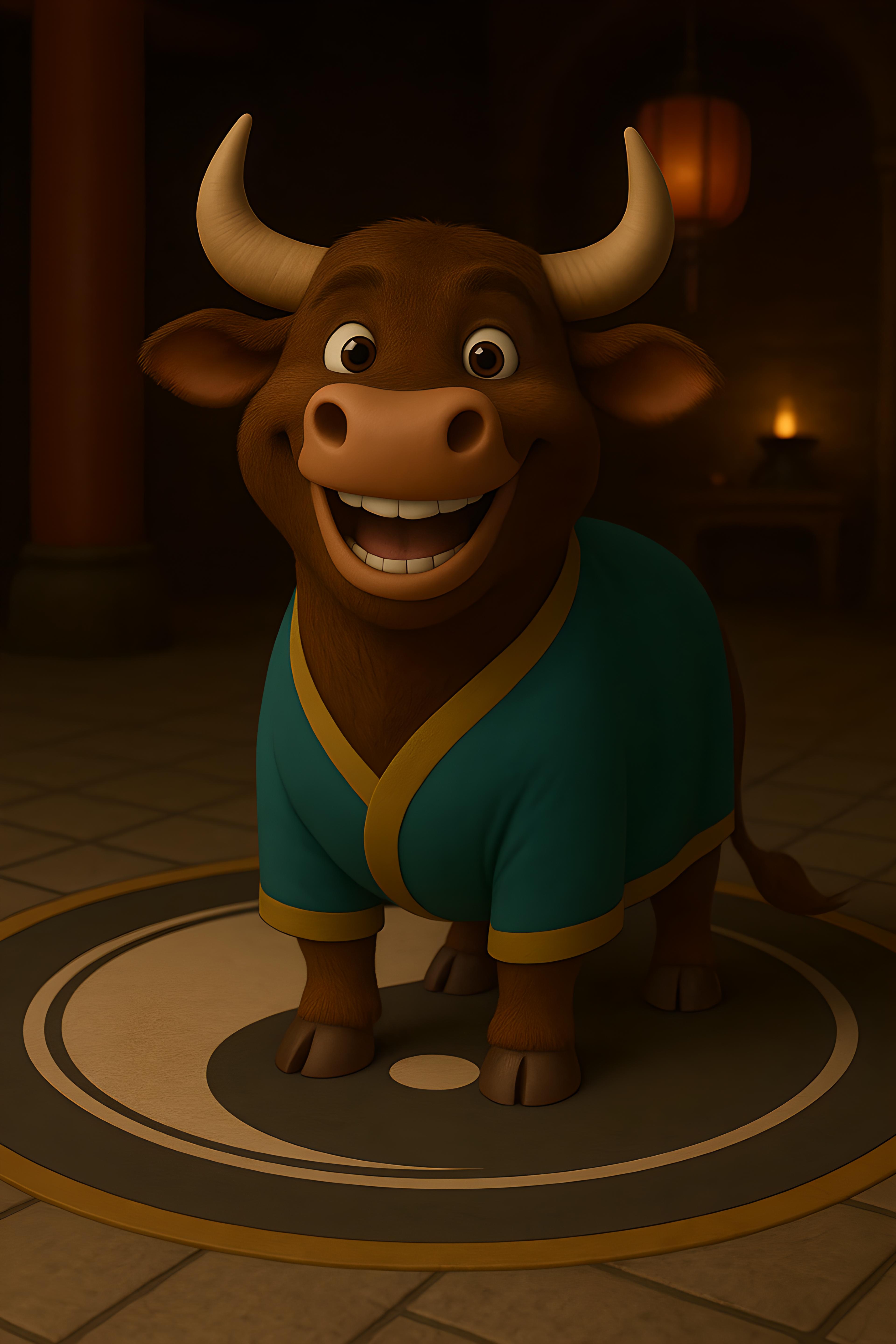 День быка в сине зелёной попоне