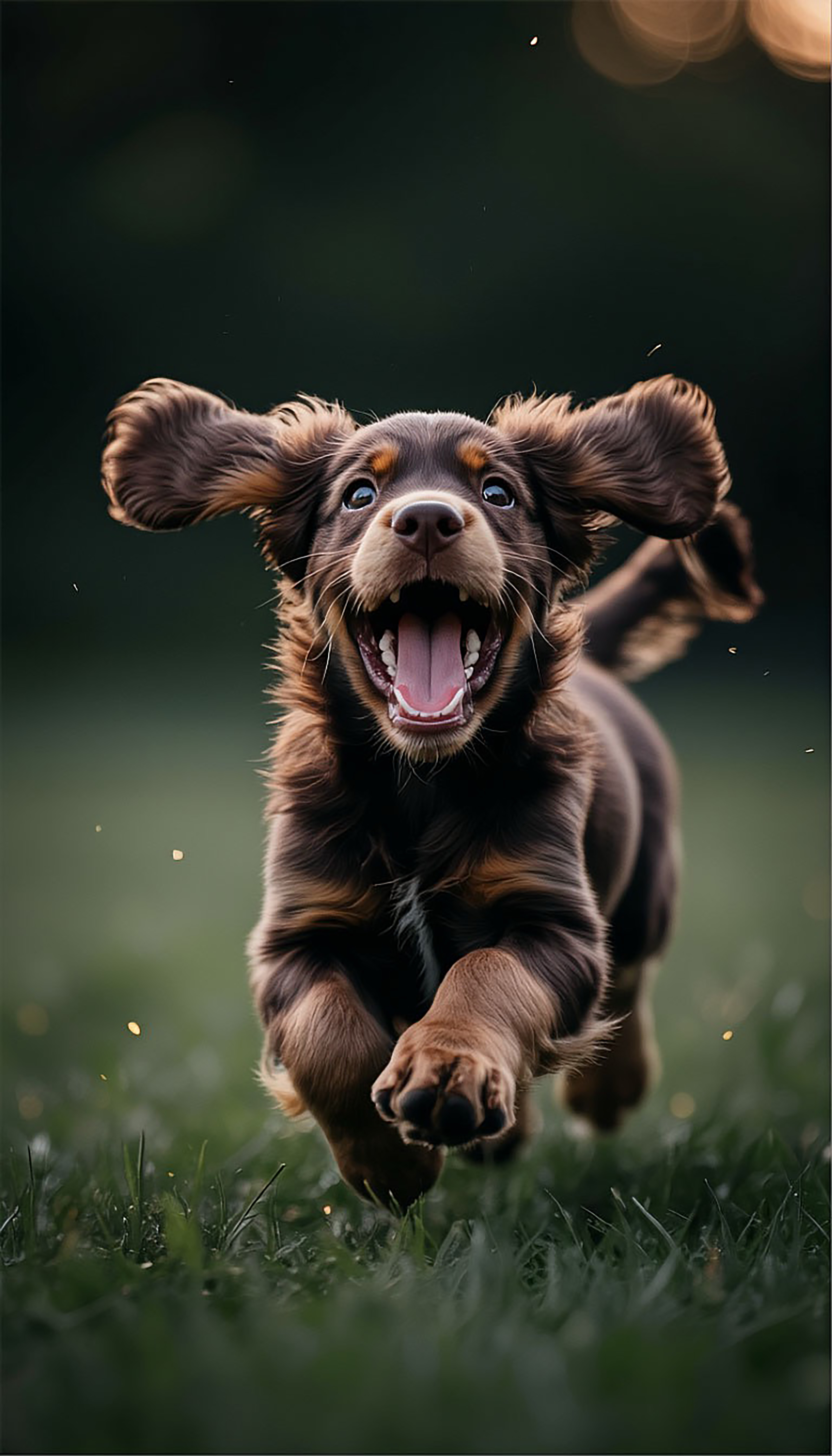 Free photo A puppy on a walk