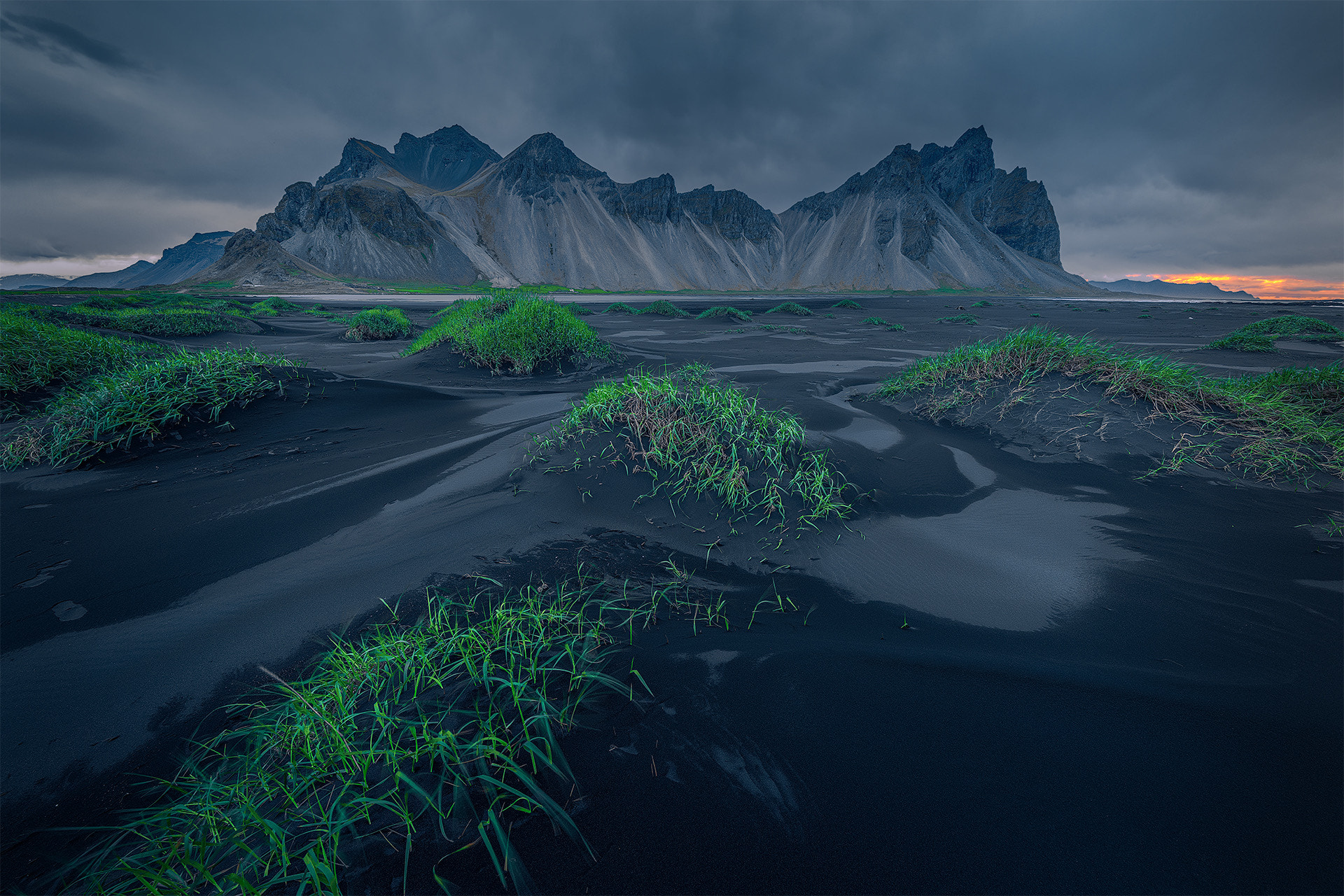 Wallpapers Iceland Vestrahorn beach on the desktop