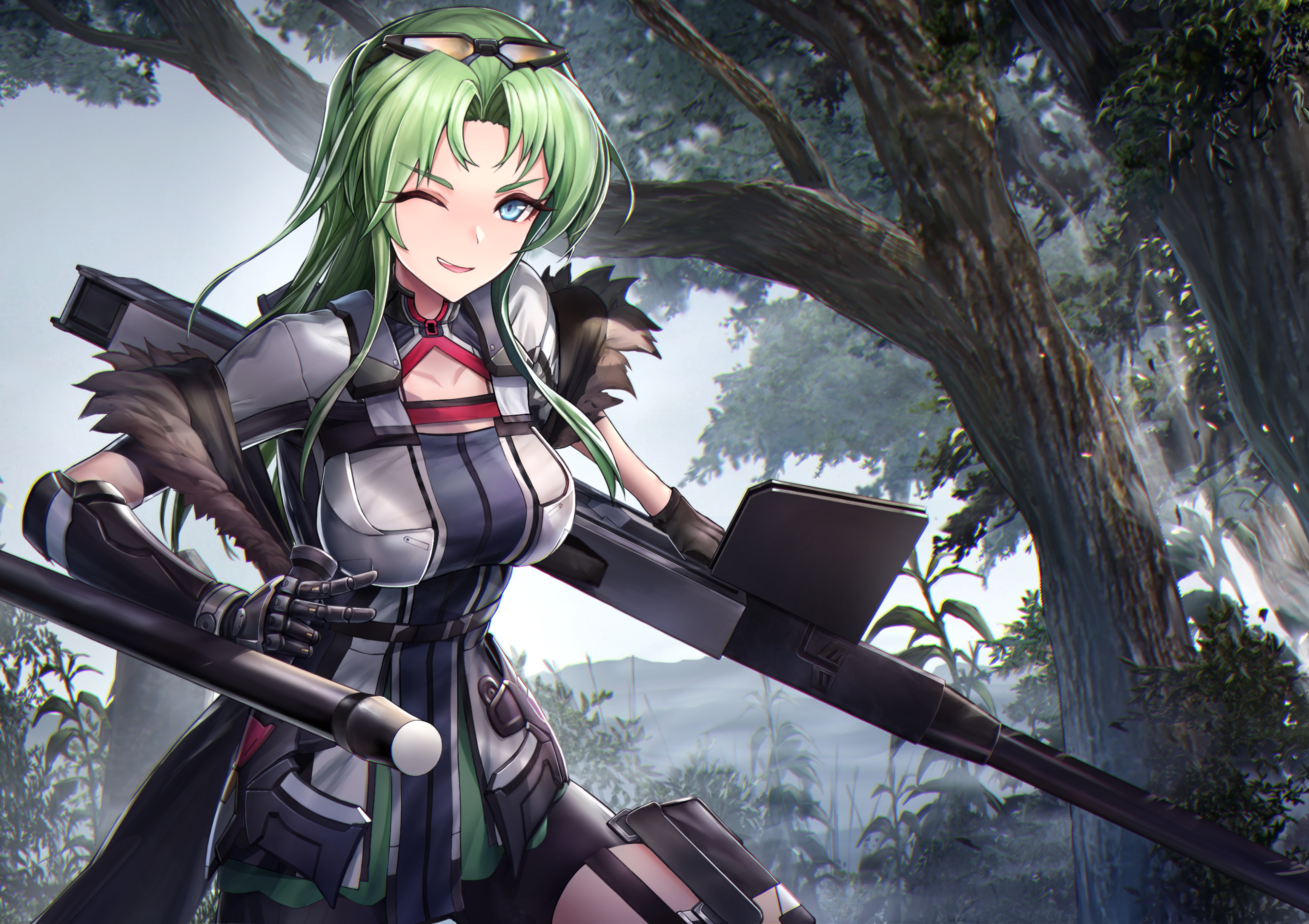 Wallpapers wallpaper anime girl hunter green hair on the desktop