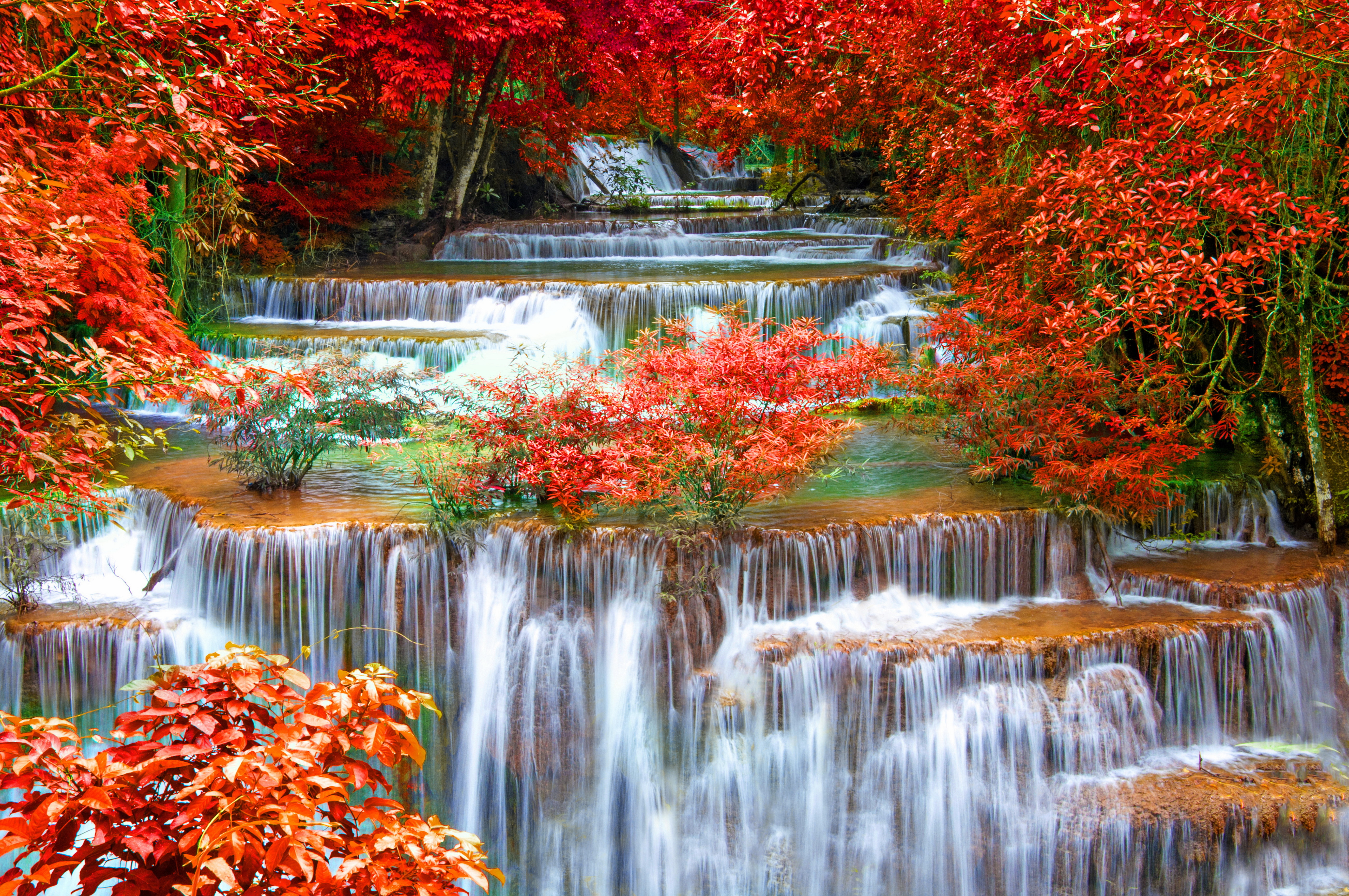 Wallpapers Thailand Seasons Autumn Waterfalls Waterfalls Kanchanaburi Kanchanaburi on the desktop