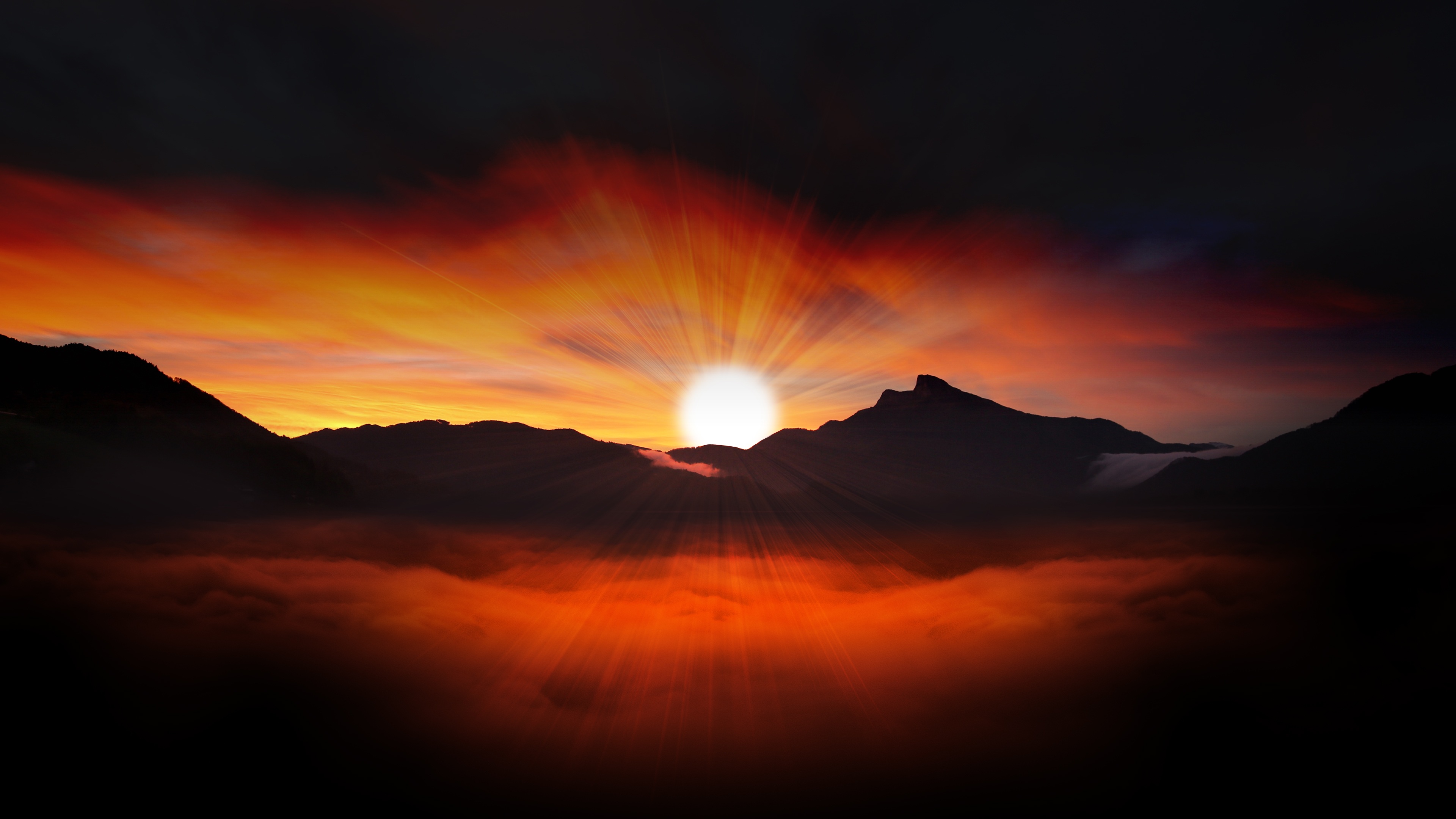 Wallpapers digital art artist sunset on the desktop