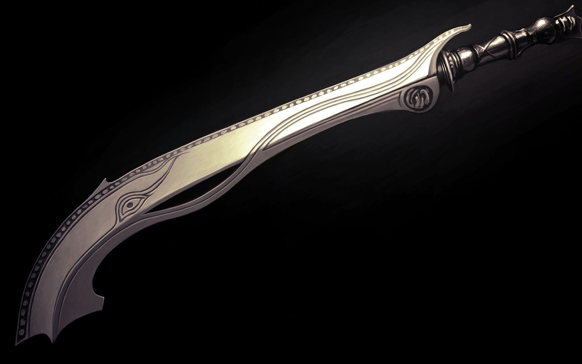 Бесплатное фото Необычный меч на черном фоне