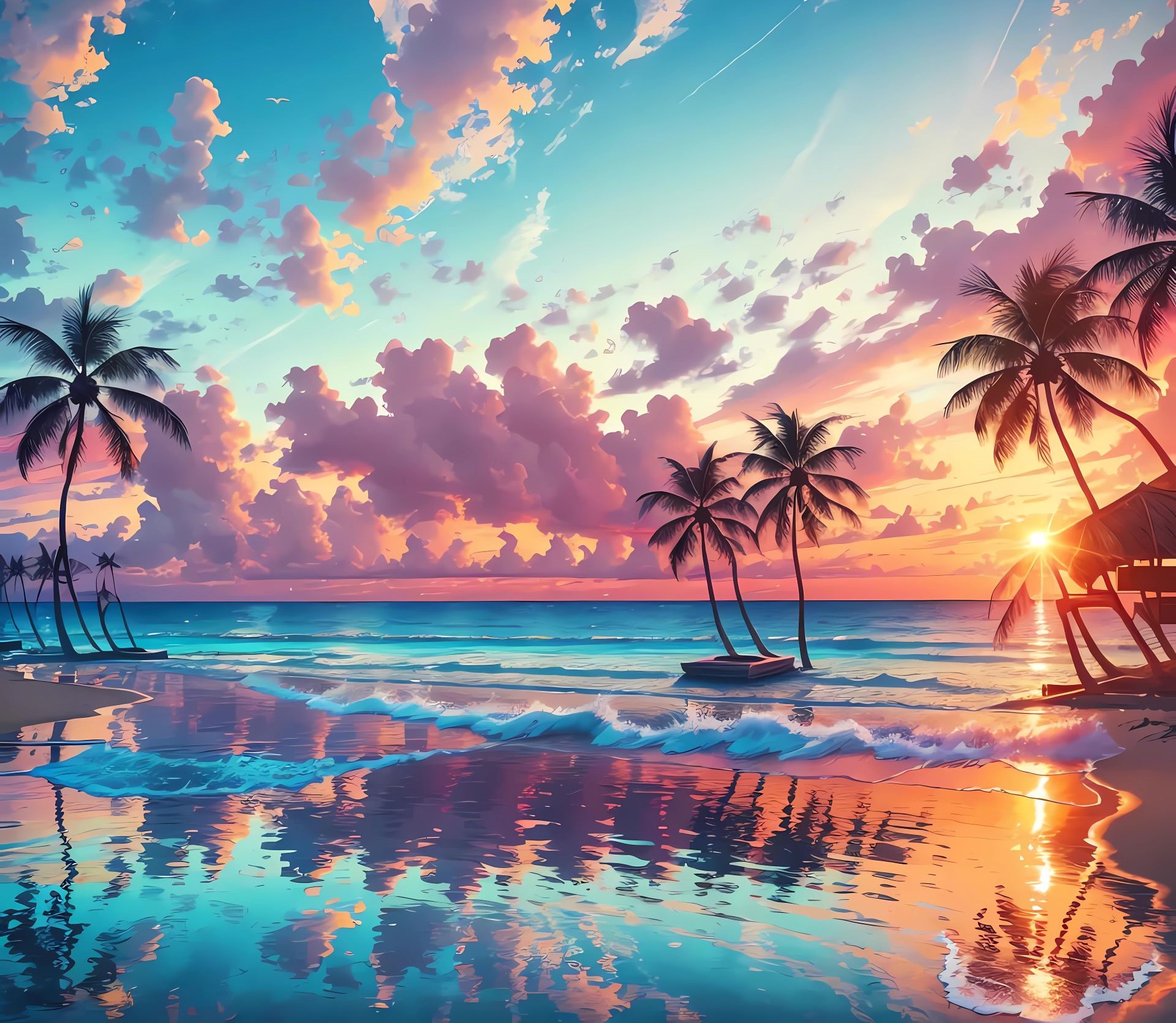 Free photo Tropical landscape.Art