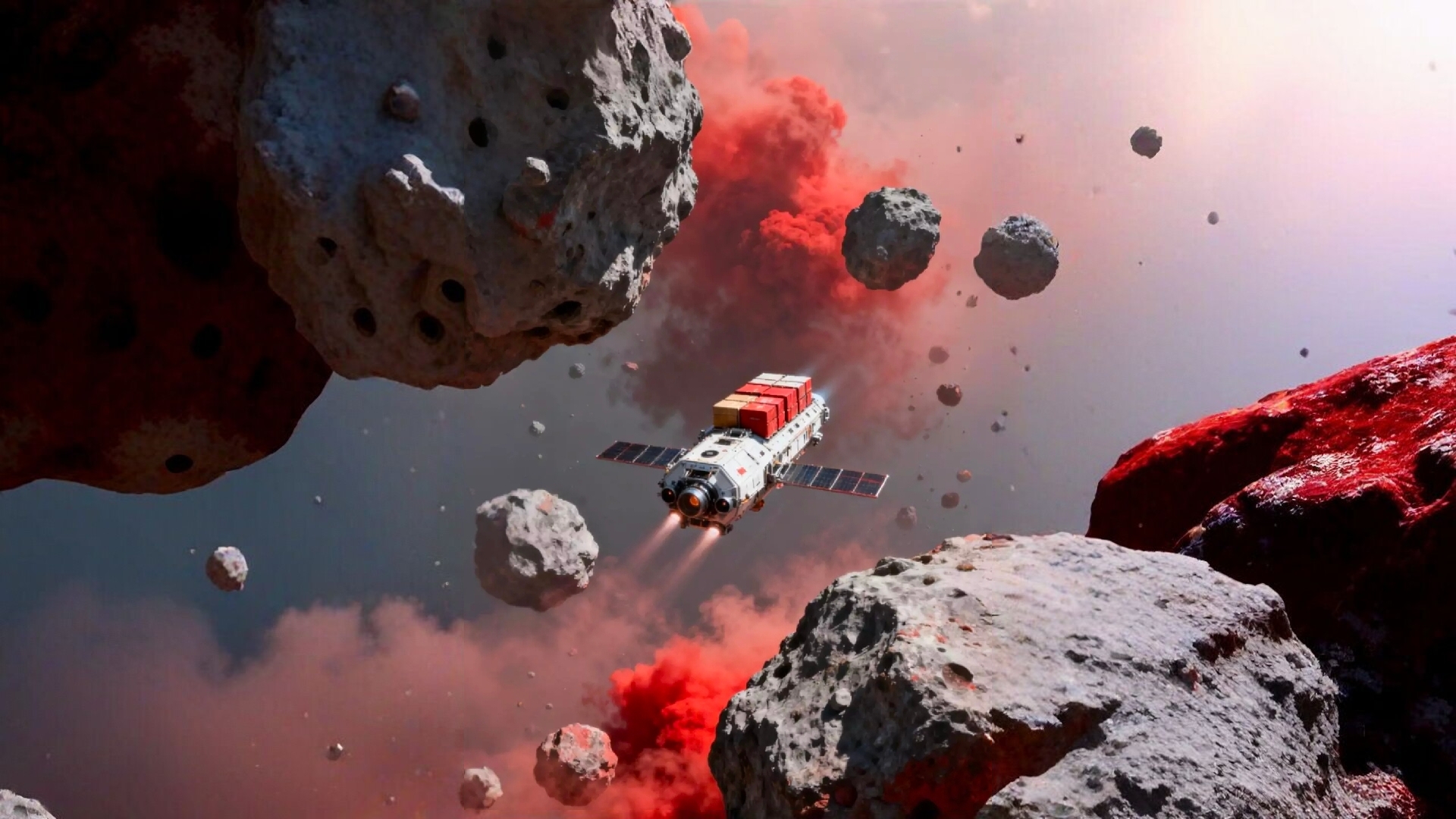 Free photo Mining resources on asteroids