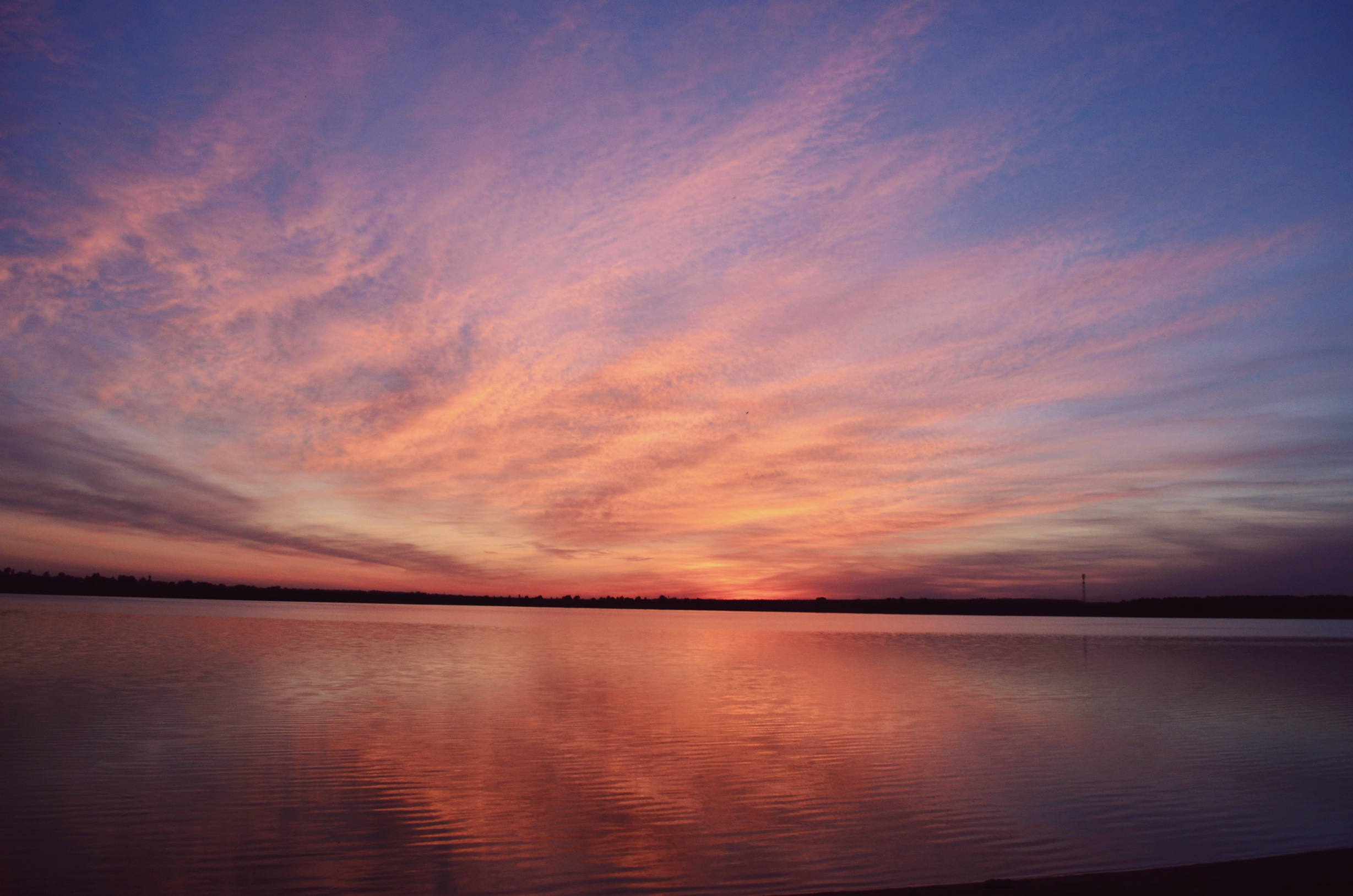 Beautiful sunset on the lake