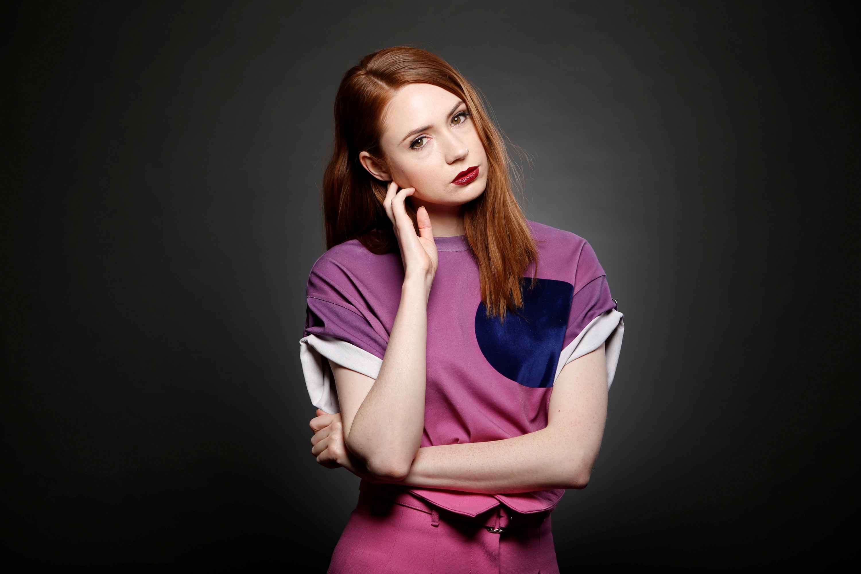 Free photo Karen Gillan on black background