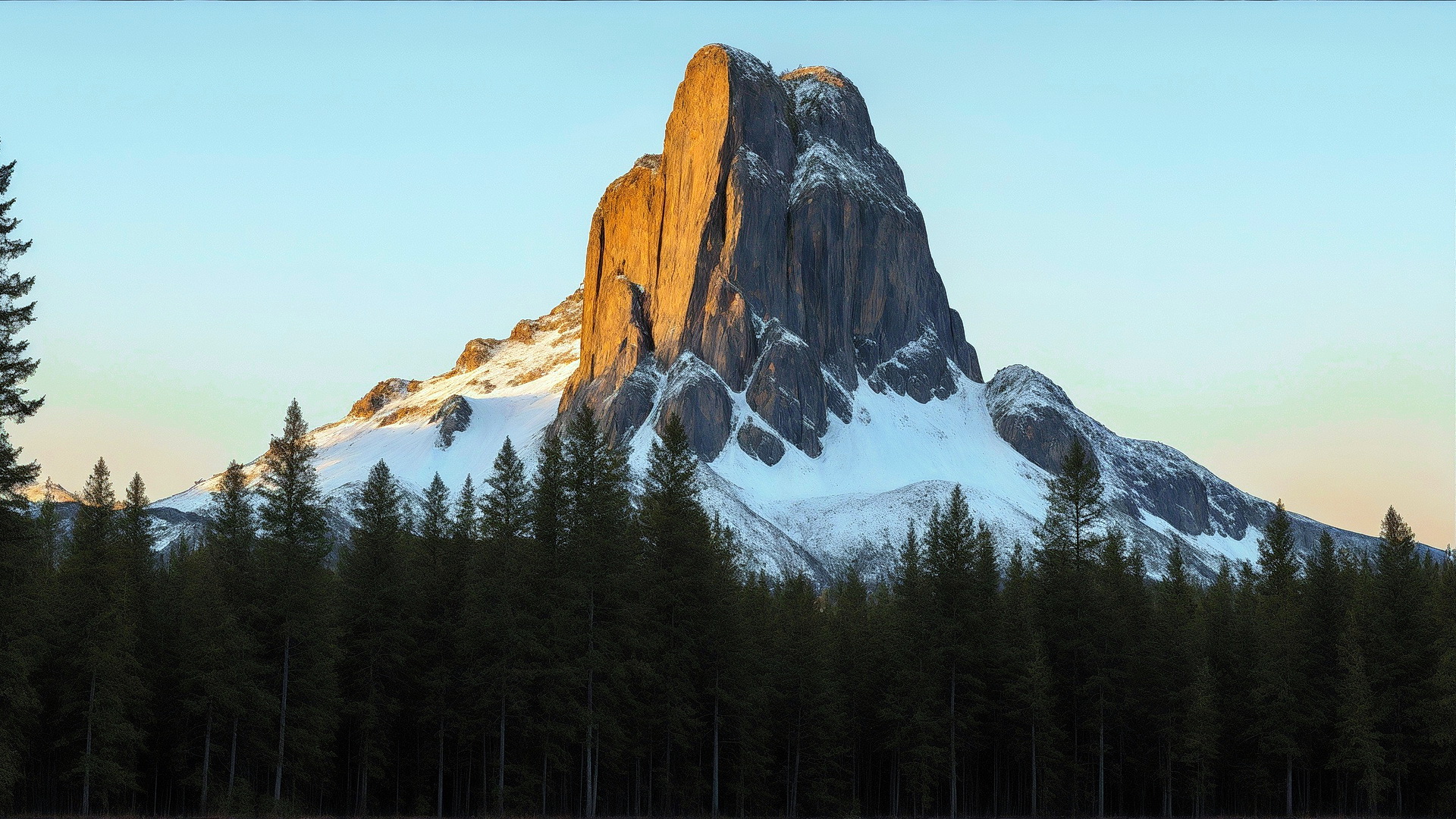 Free photo The rock against the sky and the forest