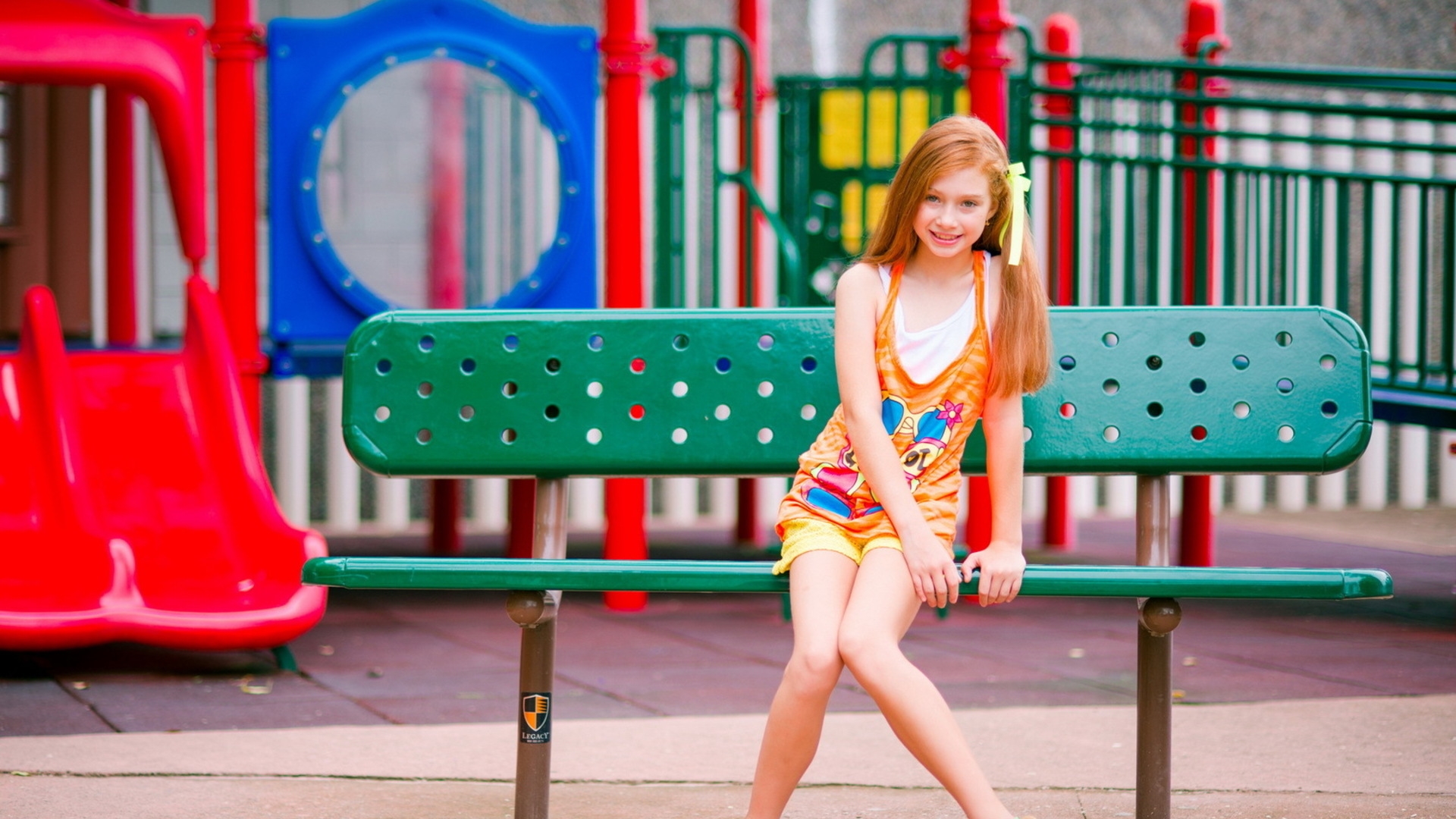 Wallpapers park bench playground on the desktop
