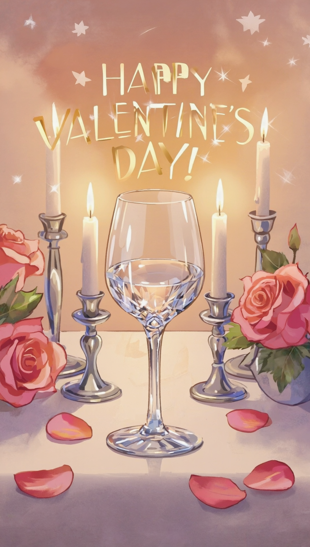 Бесплатная открытка Праздничный стол на  день святого Валентина