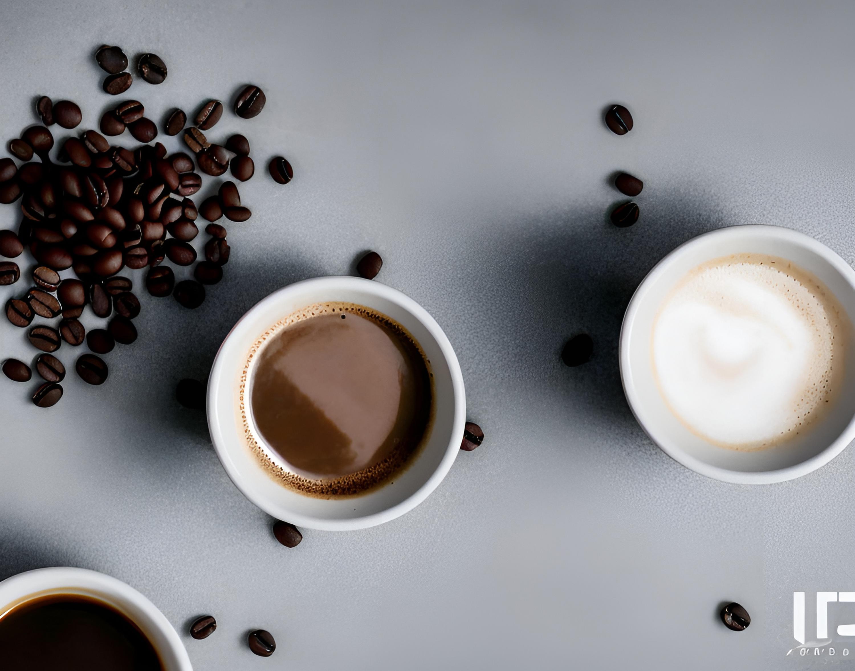 Free photo Top view of a cup of coffee on a gray table