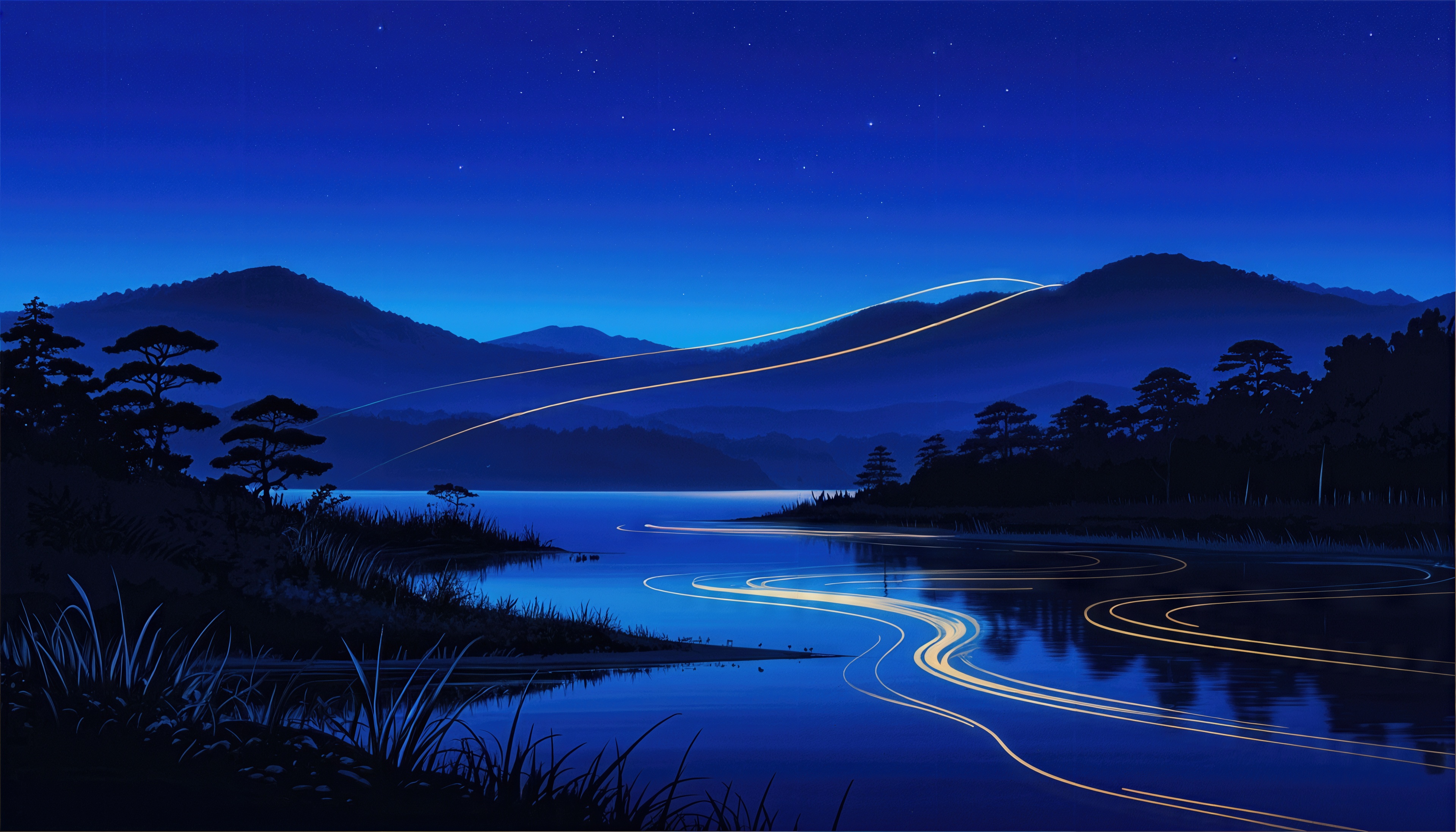 Wallpapers night landscape mountains on the desktop
