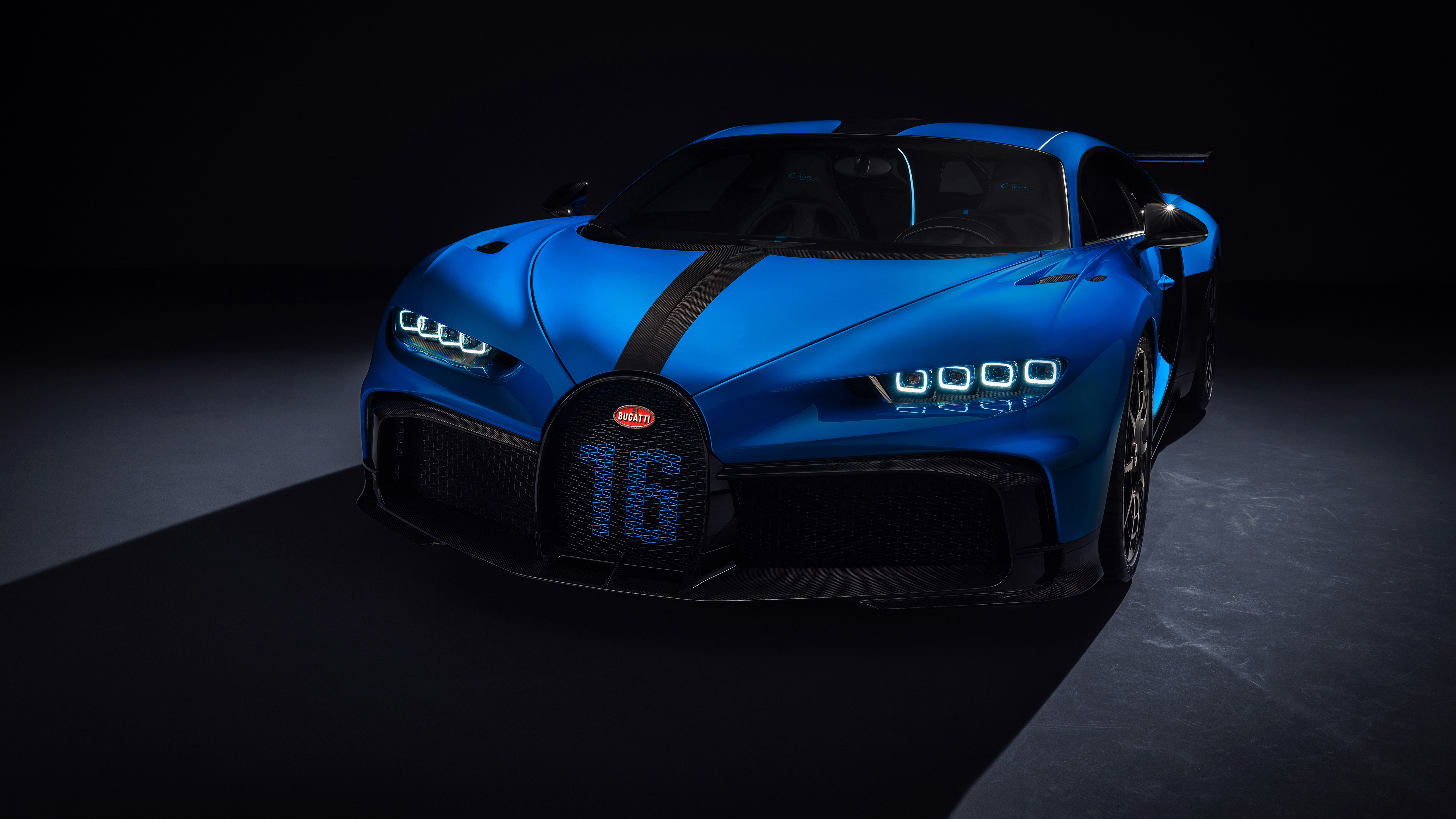 Wallpapers wallpaper bugatti chiron aqua front view on the desktop