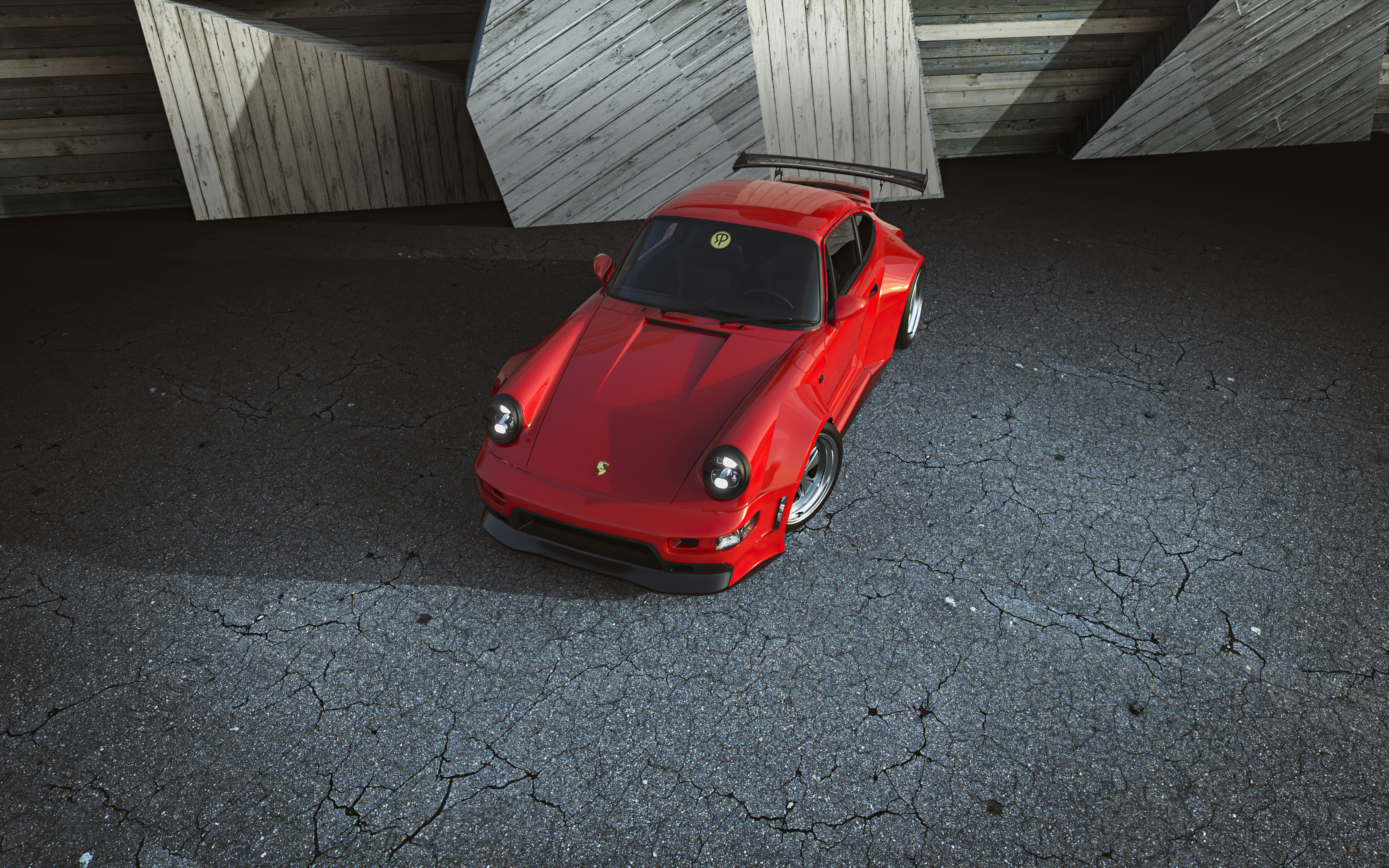 Red vintage Porsche 911