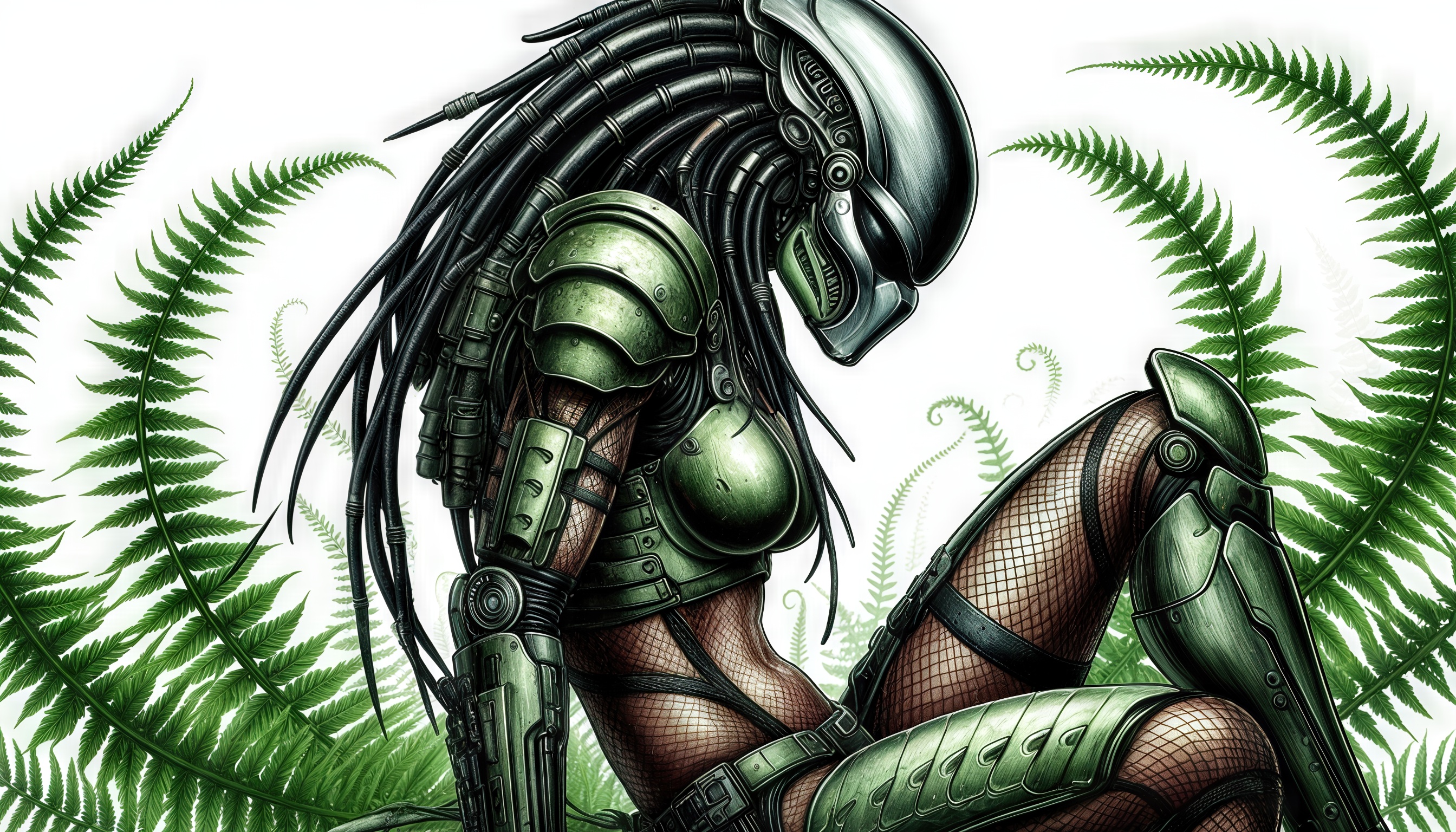 Бесплатное фото Инопланетная охотница из серии фильмов Хищник.