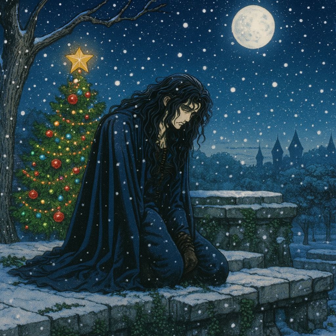 Free photo In the arms of Christmas loneliness