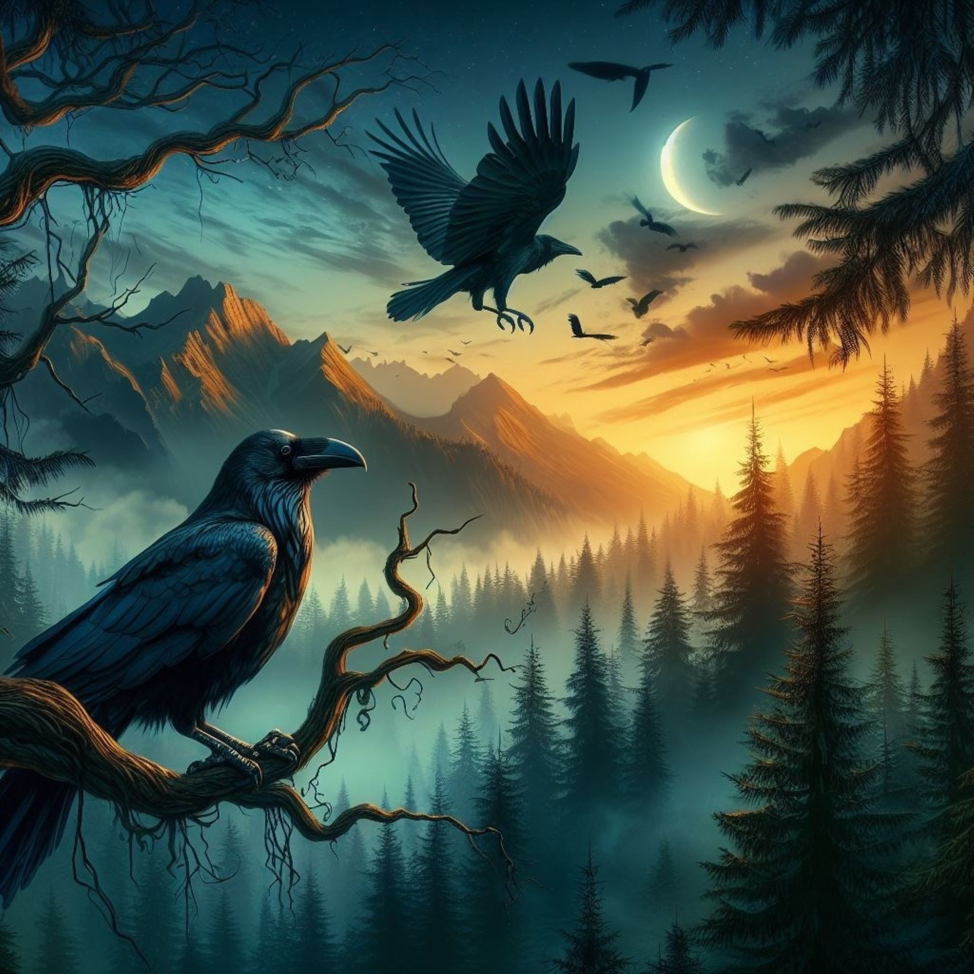 森林里的乌鸦