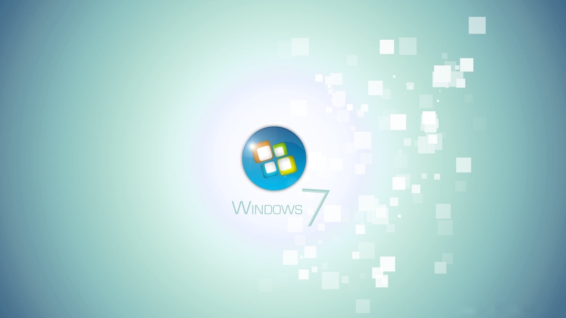 桌面上的壁纸徽标 Windows 7 截图