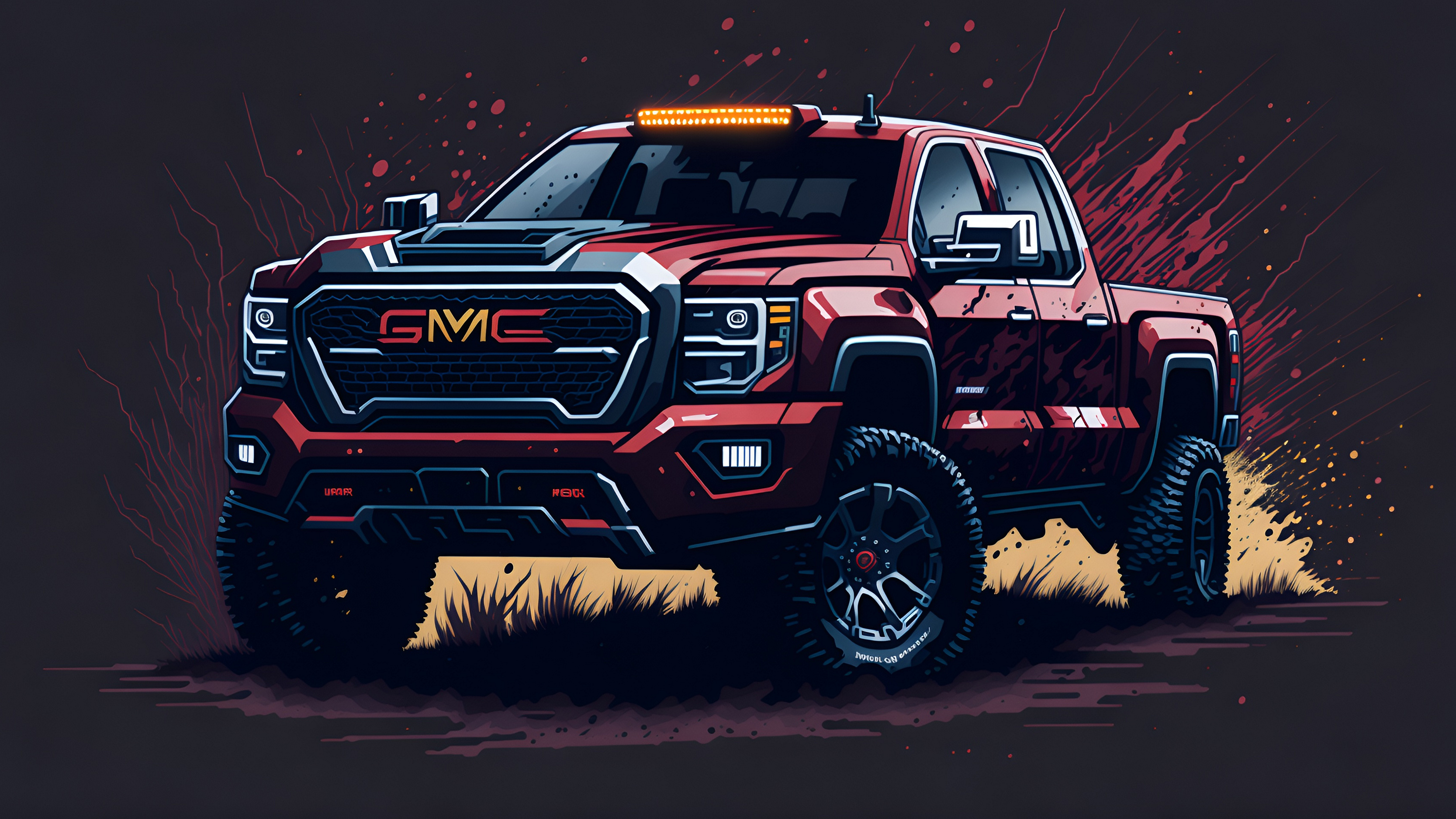 Free photo A drawing of GMC Sierra 2500HD