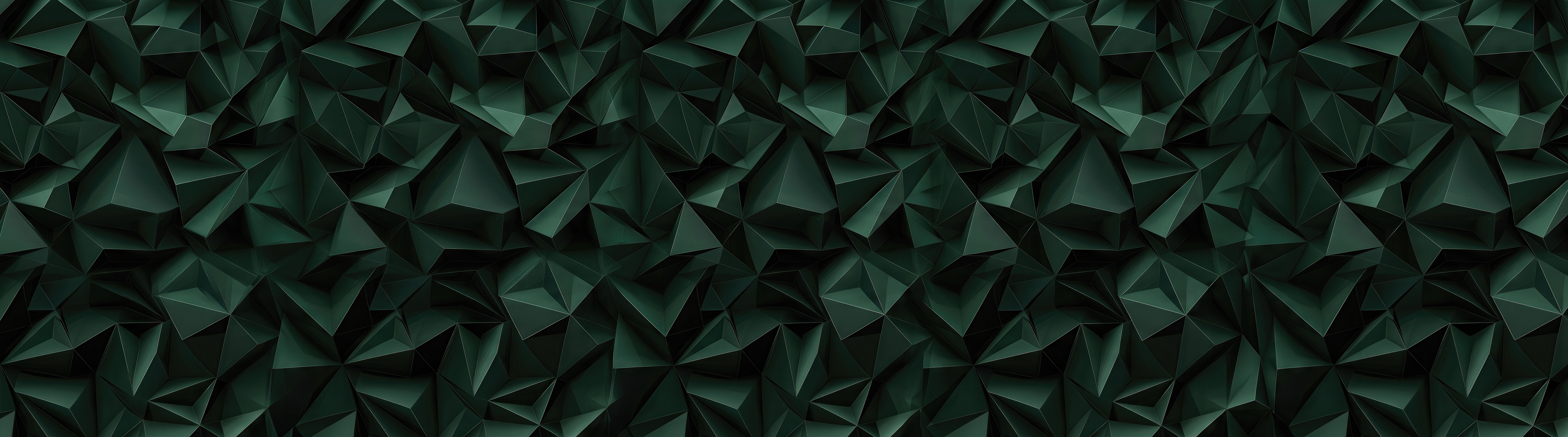 Free photo Stylish abstract panorama with dark green geometric polygons and thin dotted lines on the edges.
