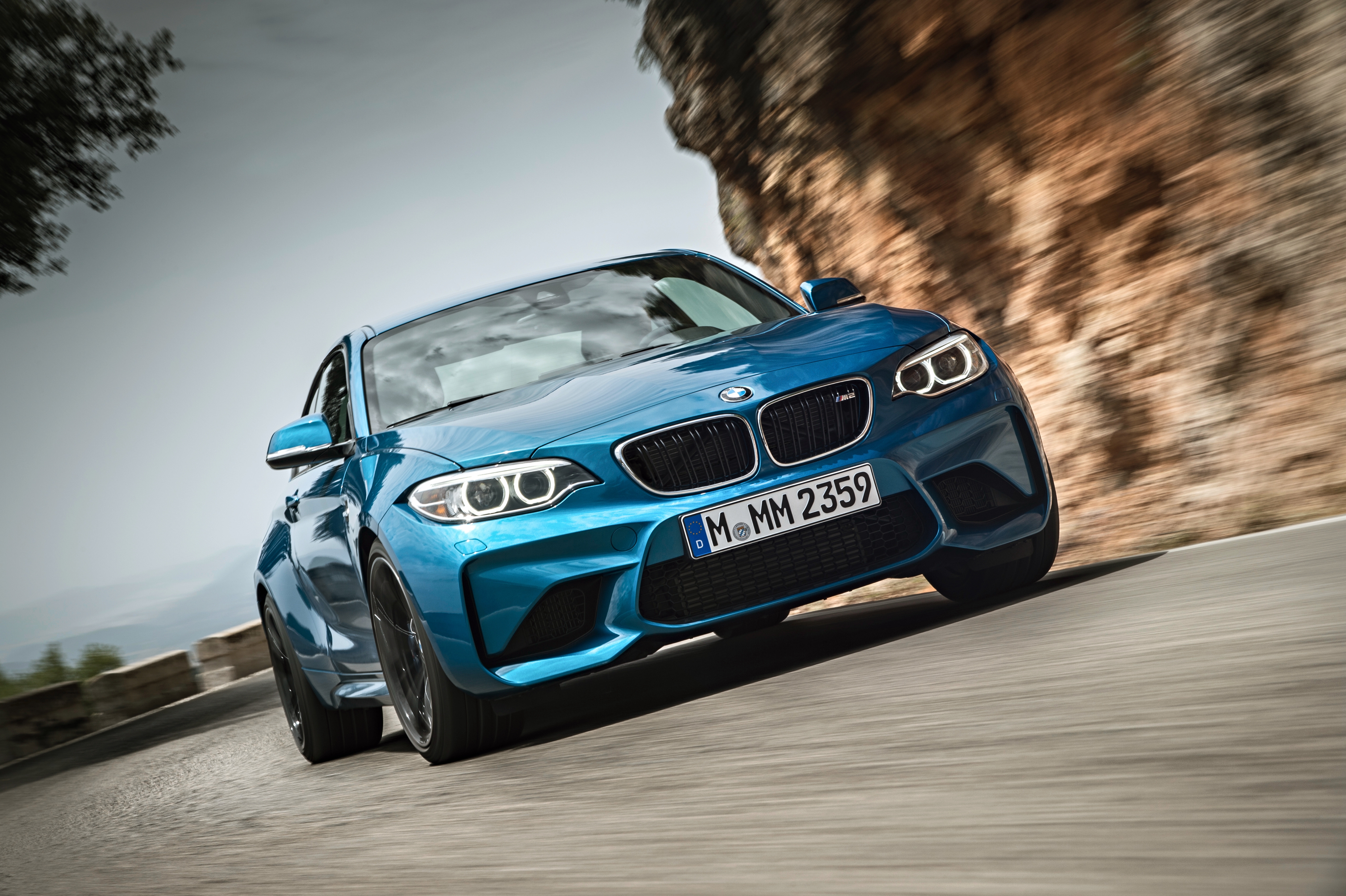 Wallpapers bmw m2 front view blue on the desktop