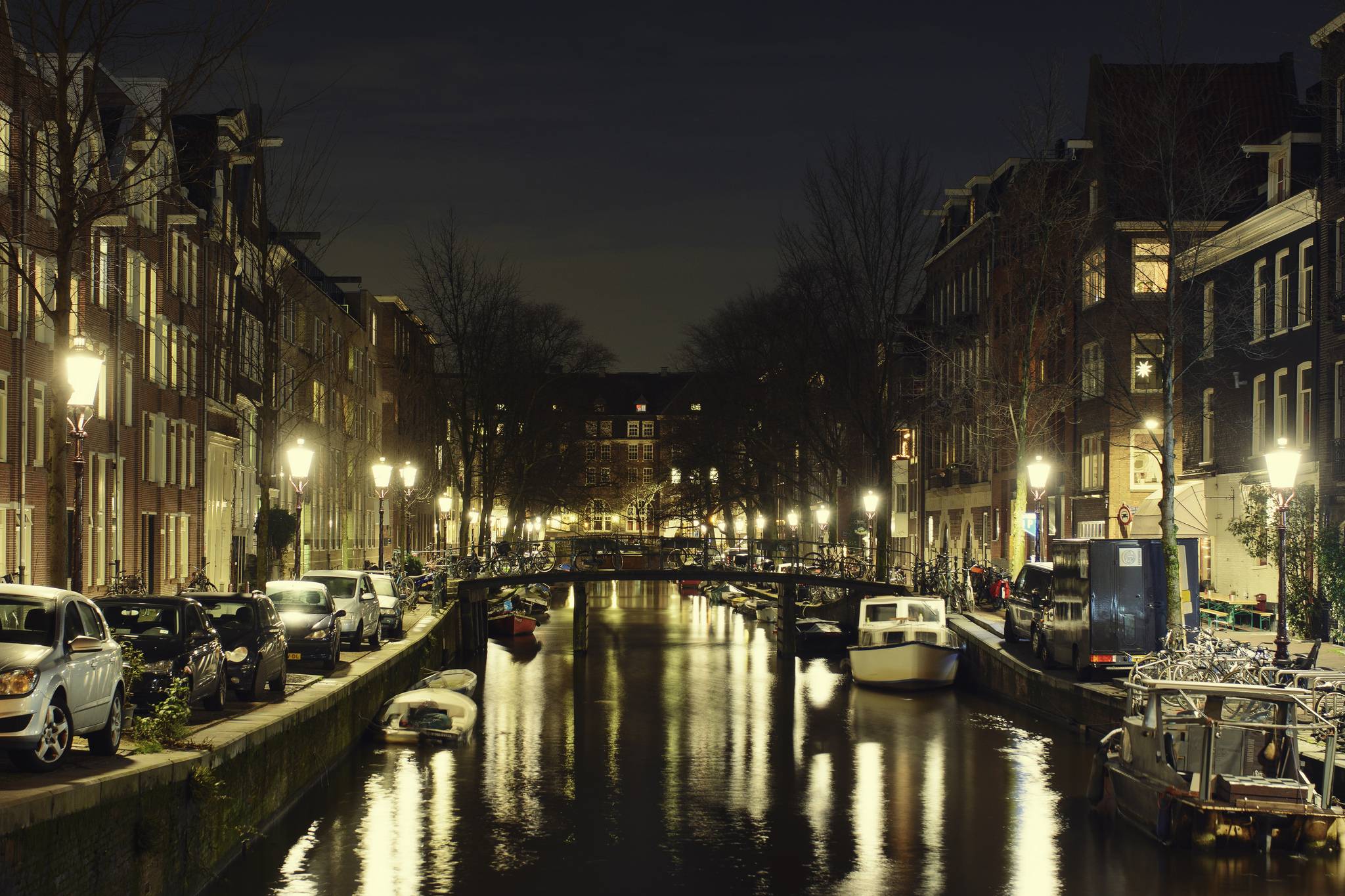 Wallpapers night city Netherlands dark on the desktop