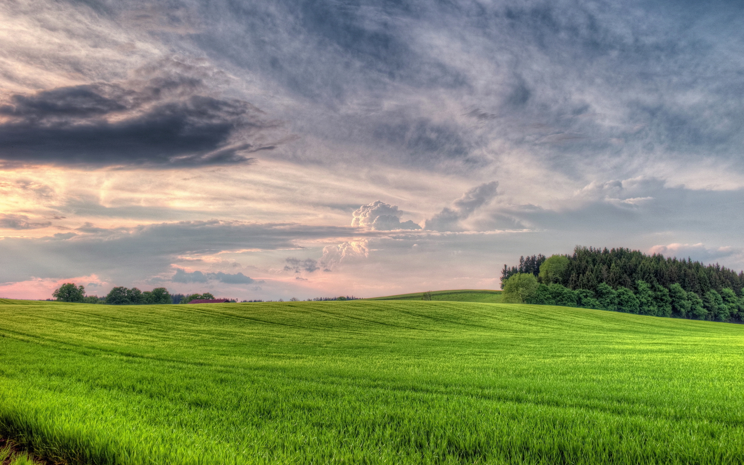 Обои луг облака небо на рабочий стол