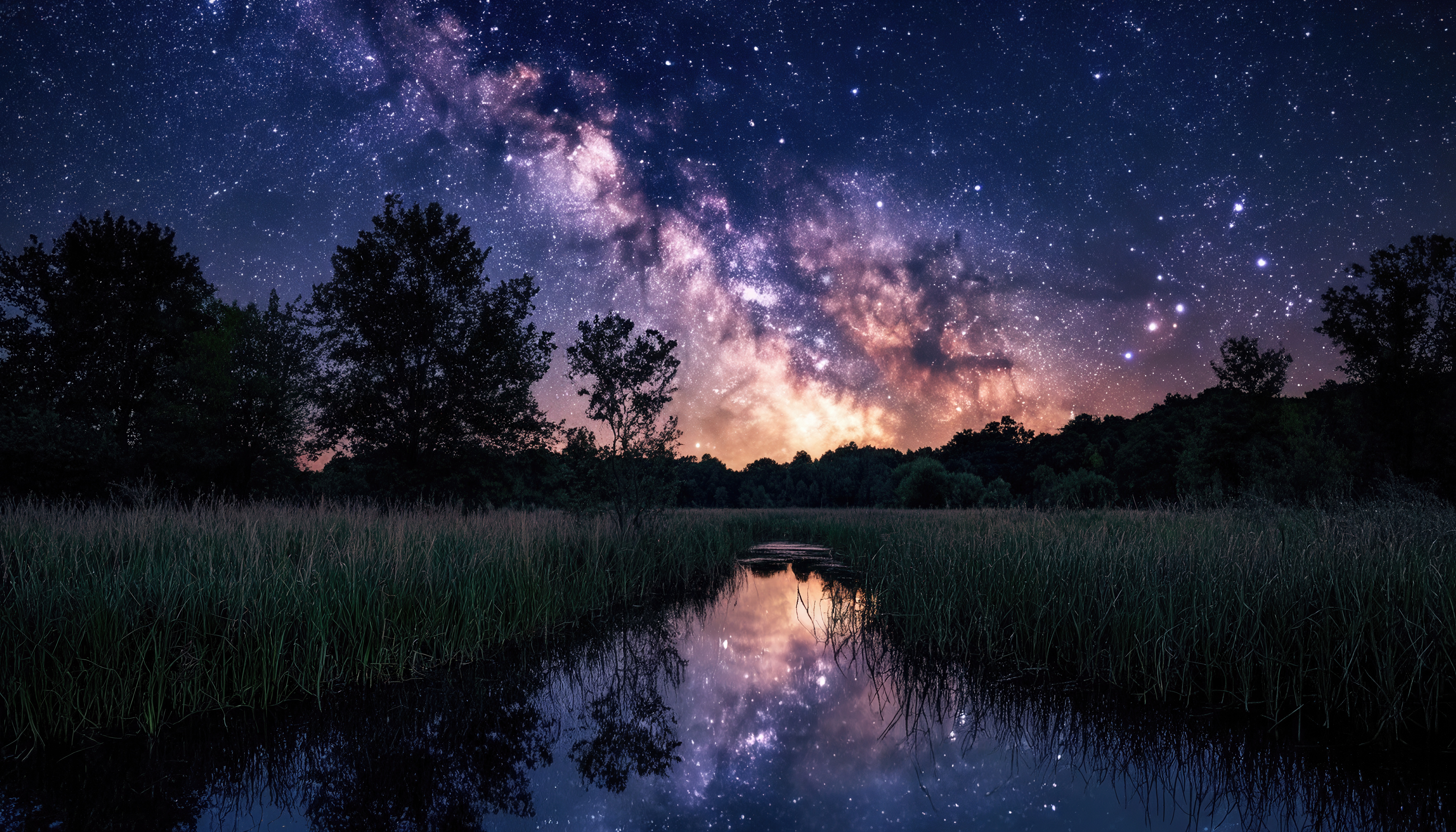 桌面上的壁纸夜空 银河 星空