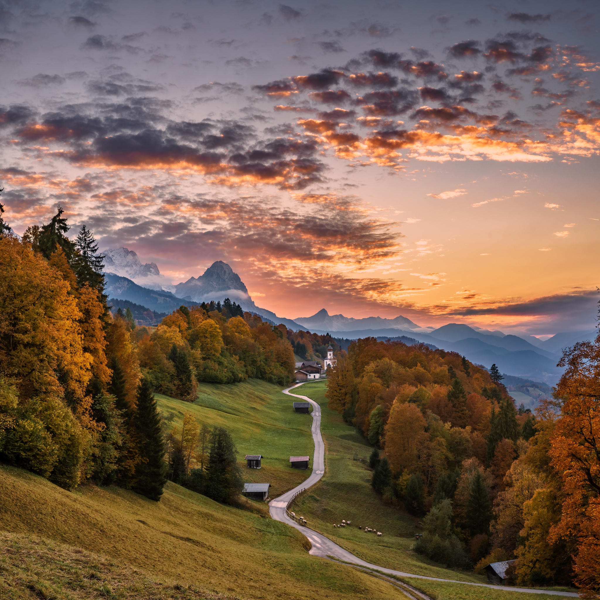 Wallpapers Bavaria Germany sunset on the desktop